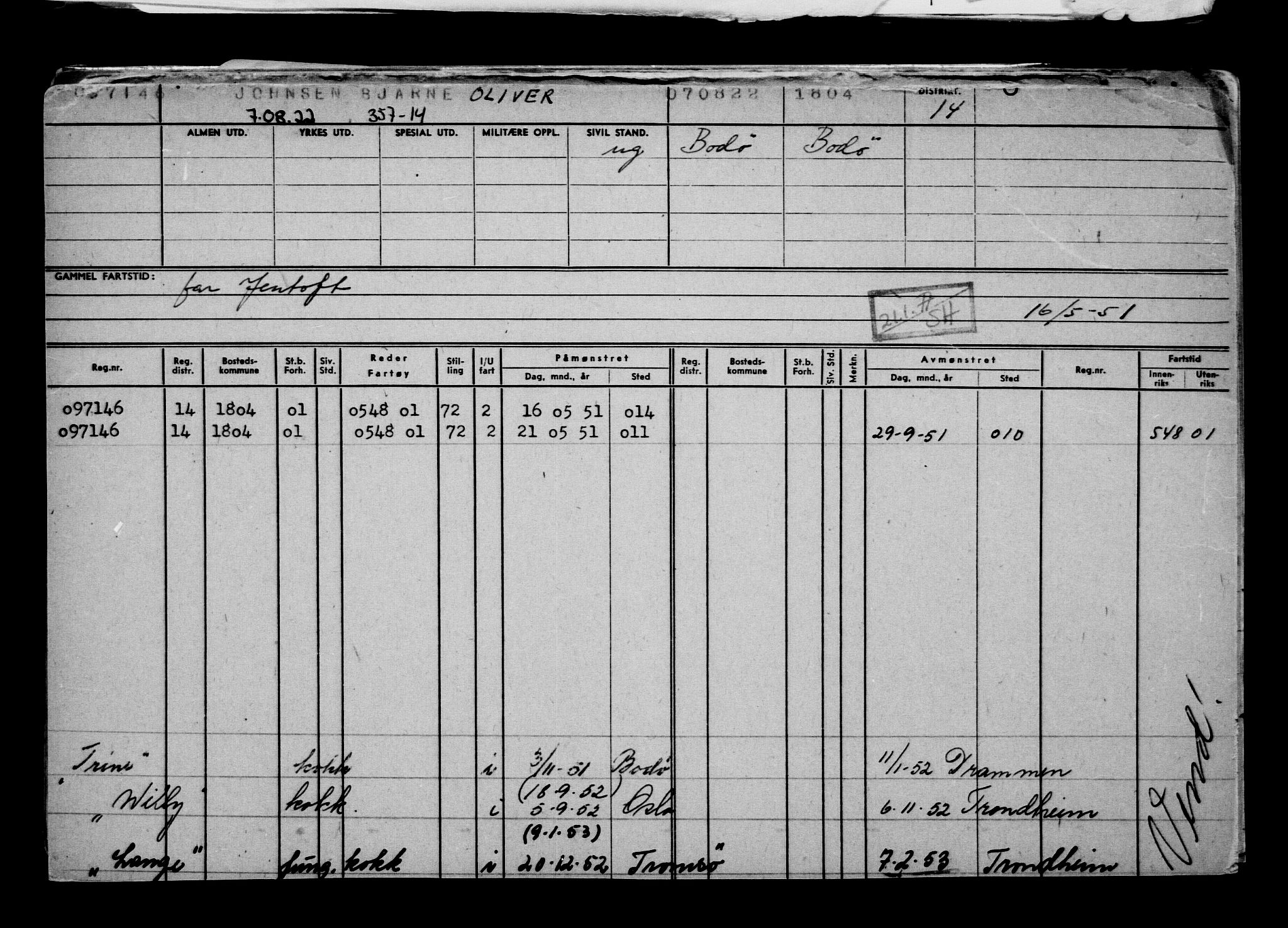 Direktoratet for sjømenn, AV/RA-S-3545/G/Gb/L0209: Hovedkort, 1922, s. 425