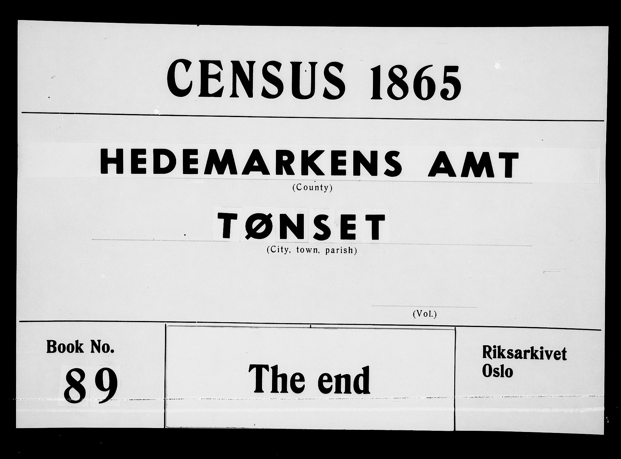 RA, Folketelling 1865 for 0437P Tynset prestegjeld, 1865, s. 131