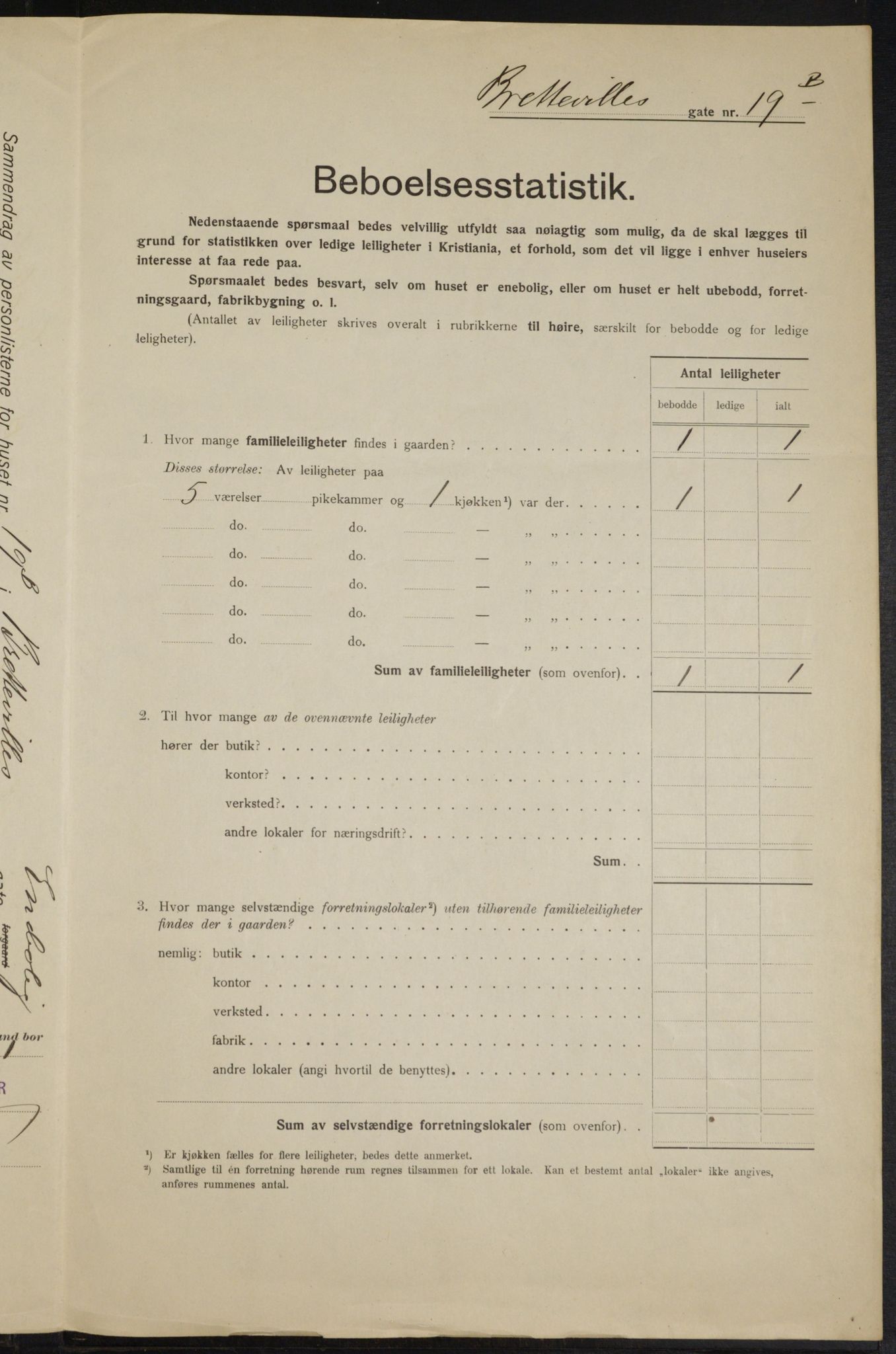 OBA, Kommunal folketelling 1.2.1915 for Kristiania, 1915, s. 8685