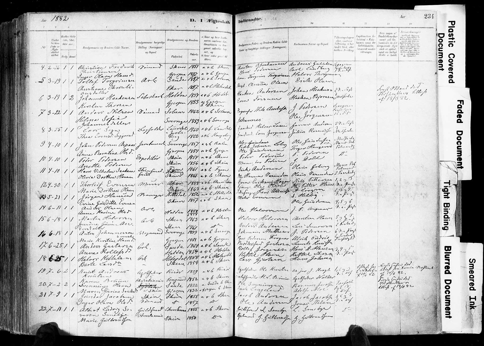 Skien kirkebøker, AV/SAKO-A-302/F/Fa/L0009: Ministerialbok nr. 9, 1878-1890, s. 234
