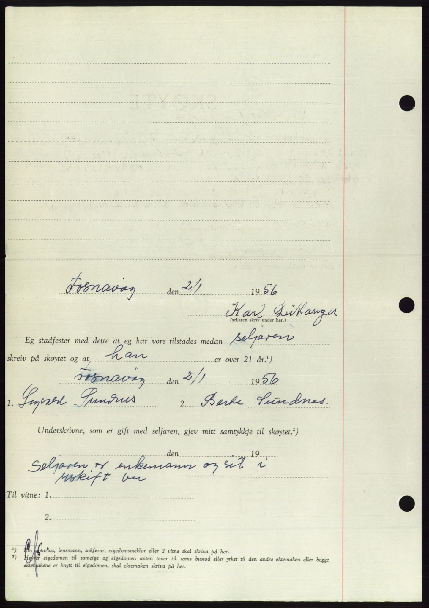Søre Sunnmøre sorenskriveri, AV/SAT-A-4122/1/2/2C/L0102: Pantebok nr. 28A, 1955-1956, Dagboknr: 18/1956