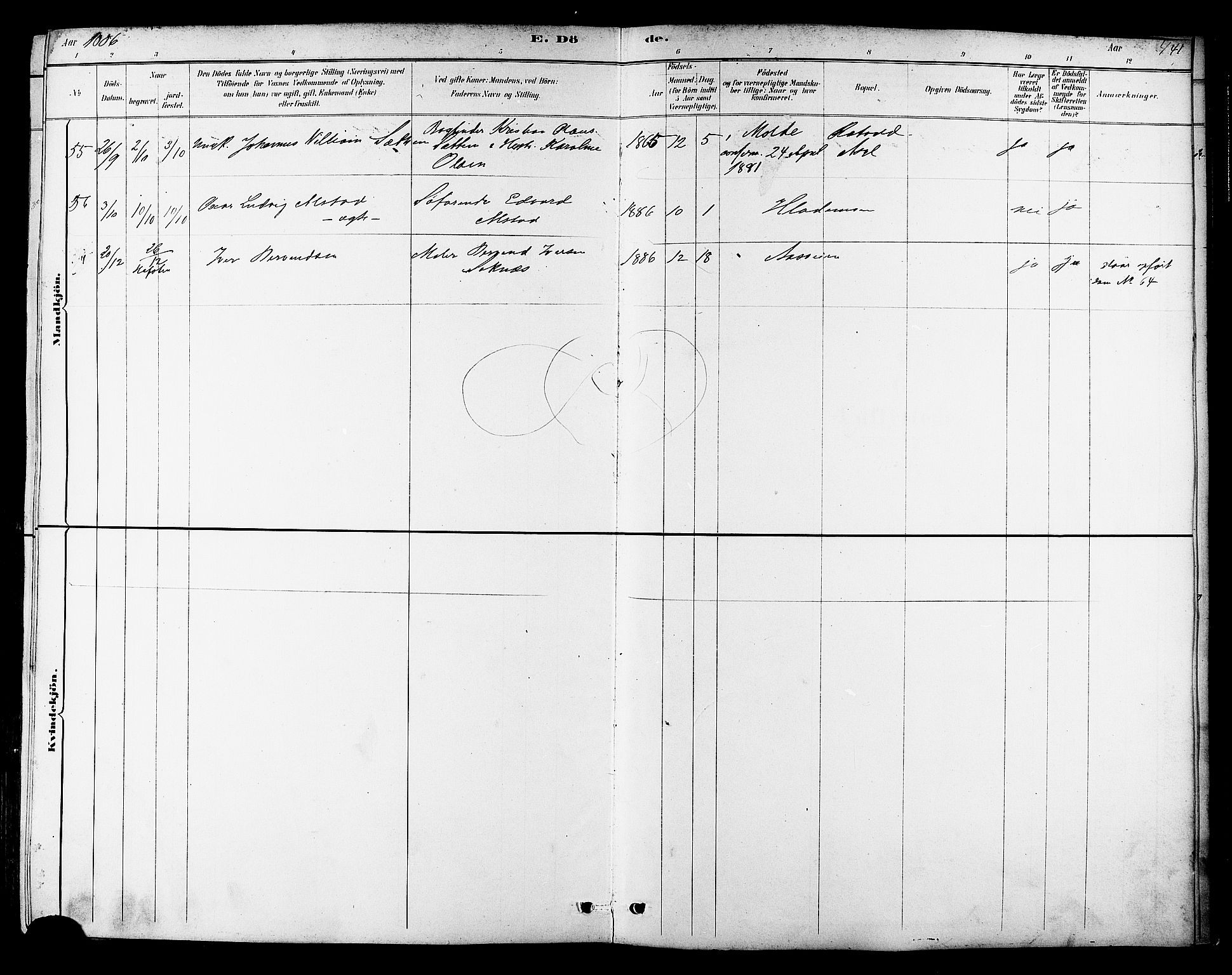 Ministerialprotokoller, klokkerbøker og fødselsregistre - Sør-Trøndelag, SAT/A-1456/606/L0294: Ministerialbok nr. 606A09, 1878-1886, s. 441