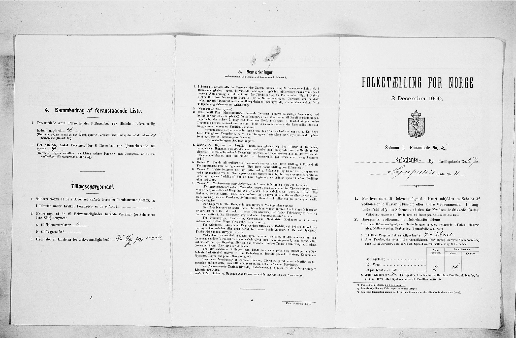 SAO, Folketelling 1900 for 0301 Kristiania kjøpstad, 1900, s. 39255