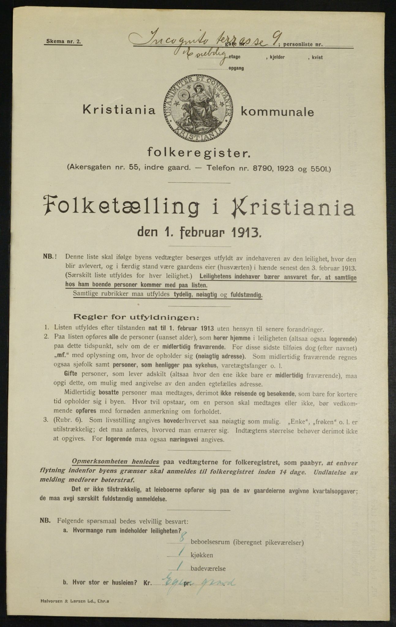 OBA, Kommunal folketelling 1.2.1913 for Kristiania, 1913, s. 44286