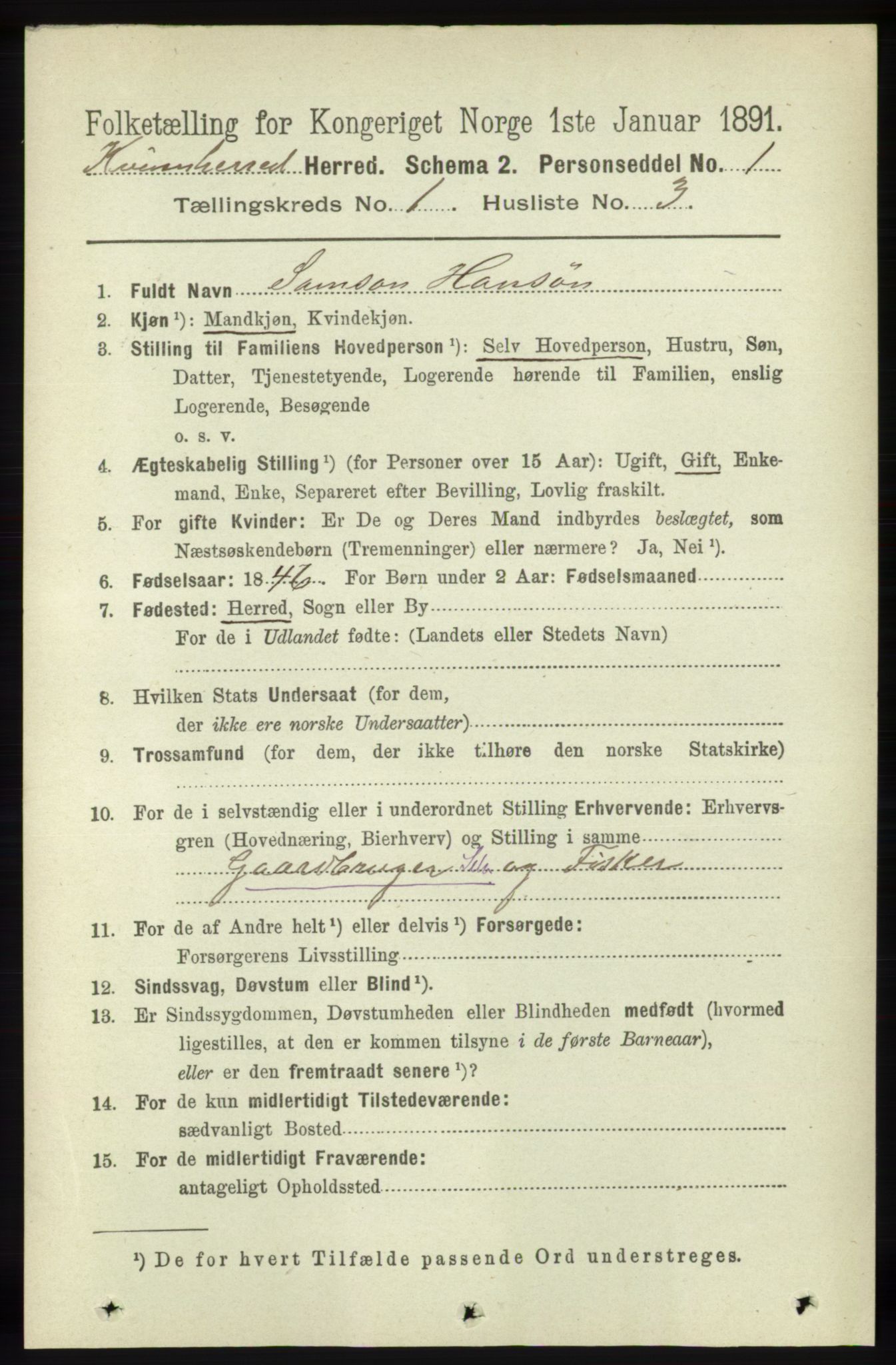 RA, Folketelling 1891 for 1224 Kvinnherad herred, 1891, s. 127