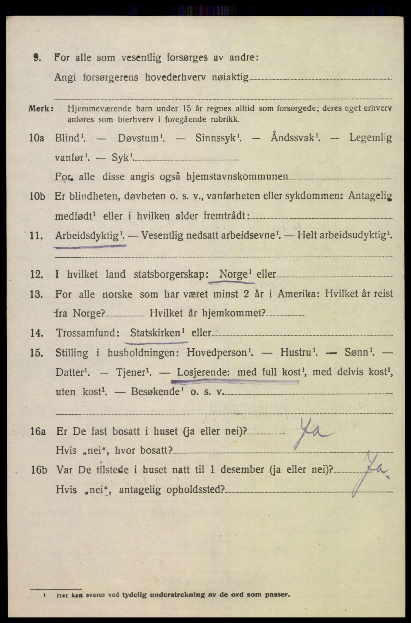 SAK, Folketelling 1920 for 1018 Søgne herred, 1920, s. 2190