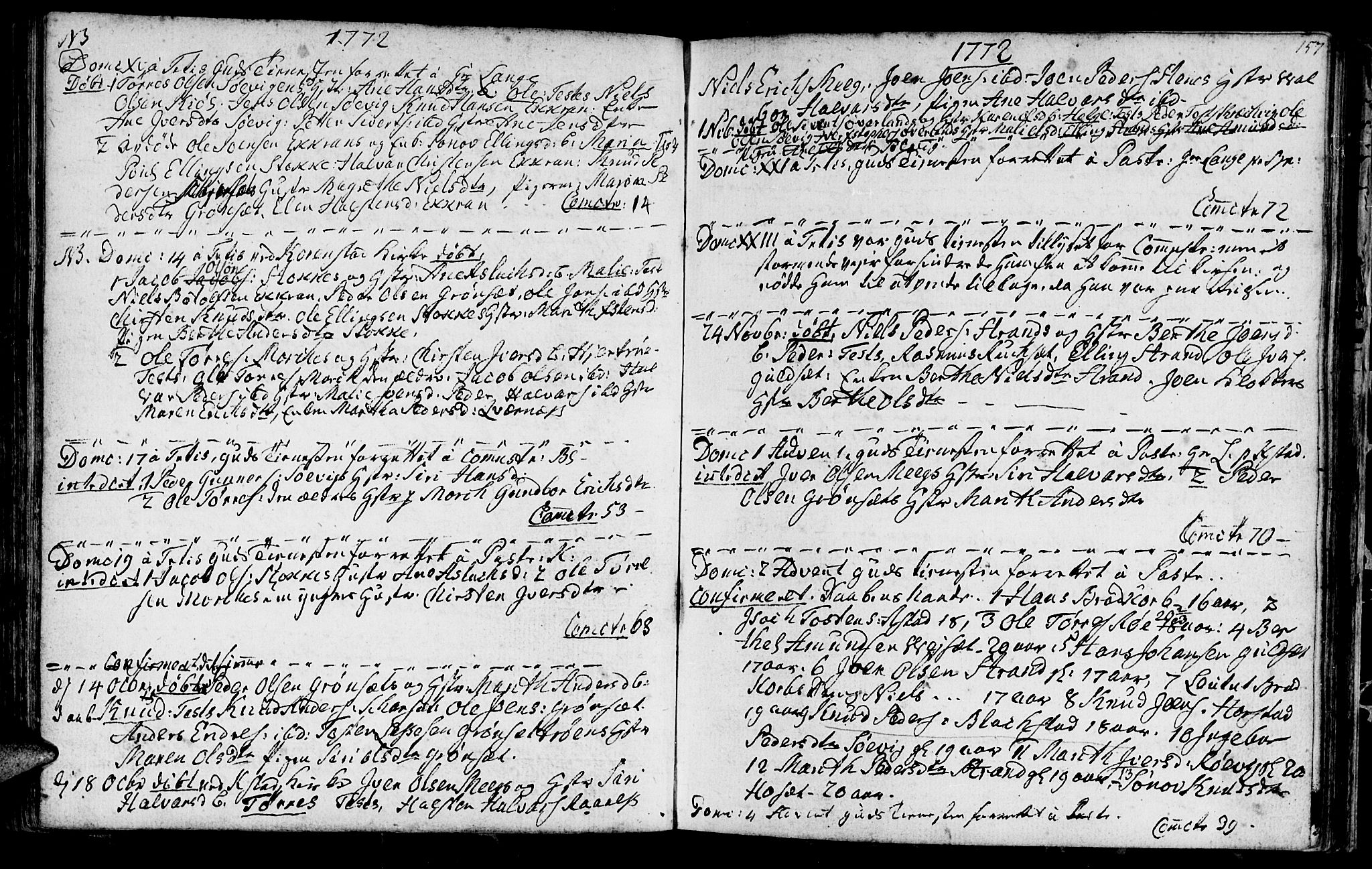 Ministerialprotokoller, klokkerbøker og fødselsregistre - Møre og Romsdal, AV/SAT-A-1454/568/L0798: Ministerialbok nr. 568A07, 1753-1780, s. 156-157