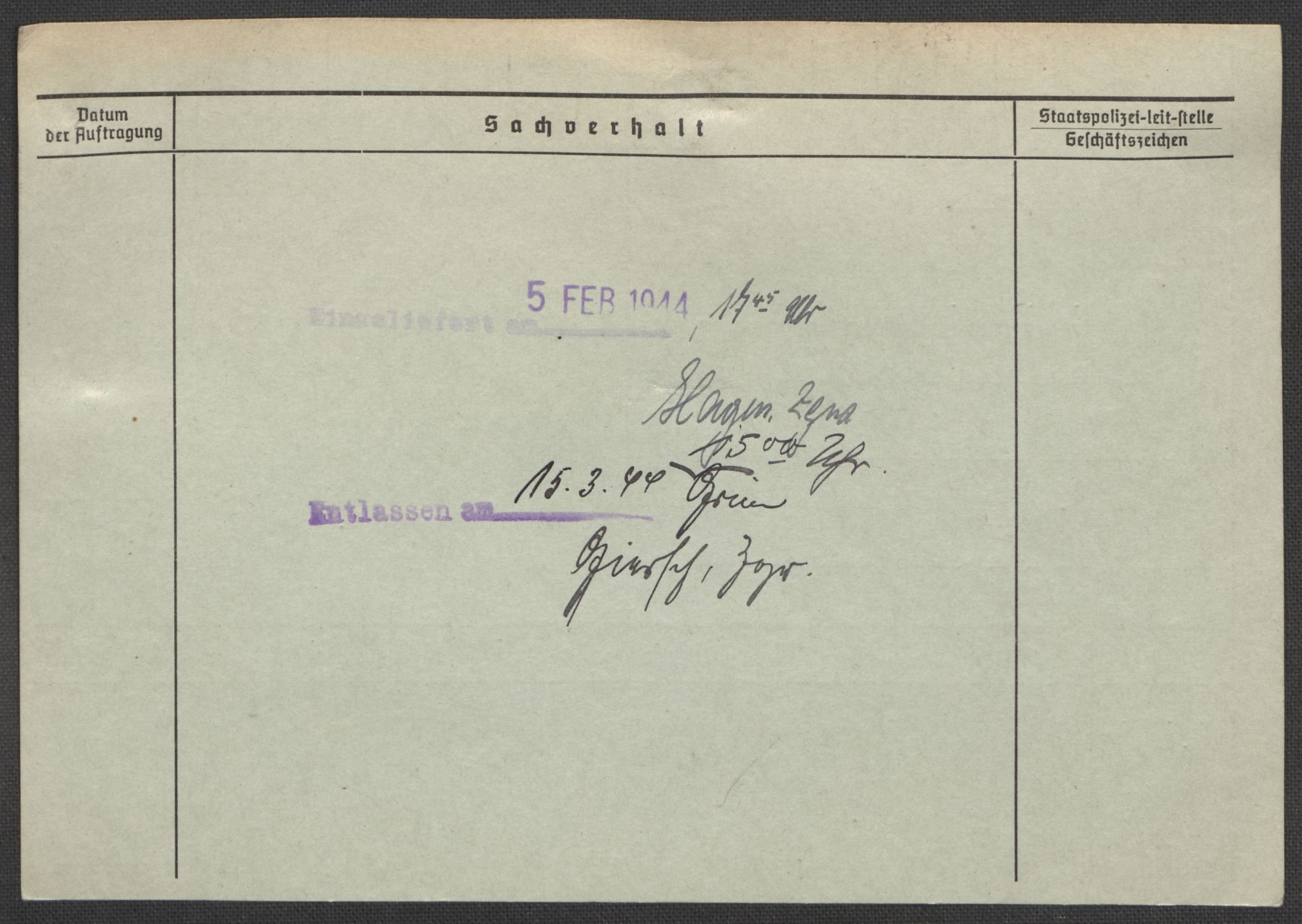 Befehlshaber der Sicherheitspolizei und des SD, AV/RA-RAFA-5969/E/Ea/Eaa/L0006: Register over norske fanger i Møllergata 19: Kj-Lund, 1940-1945, s. 65