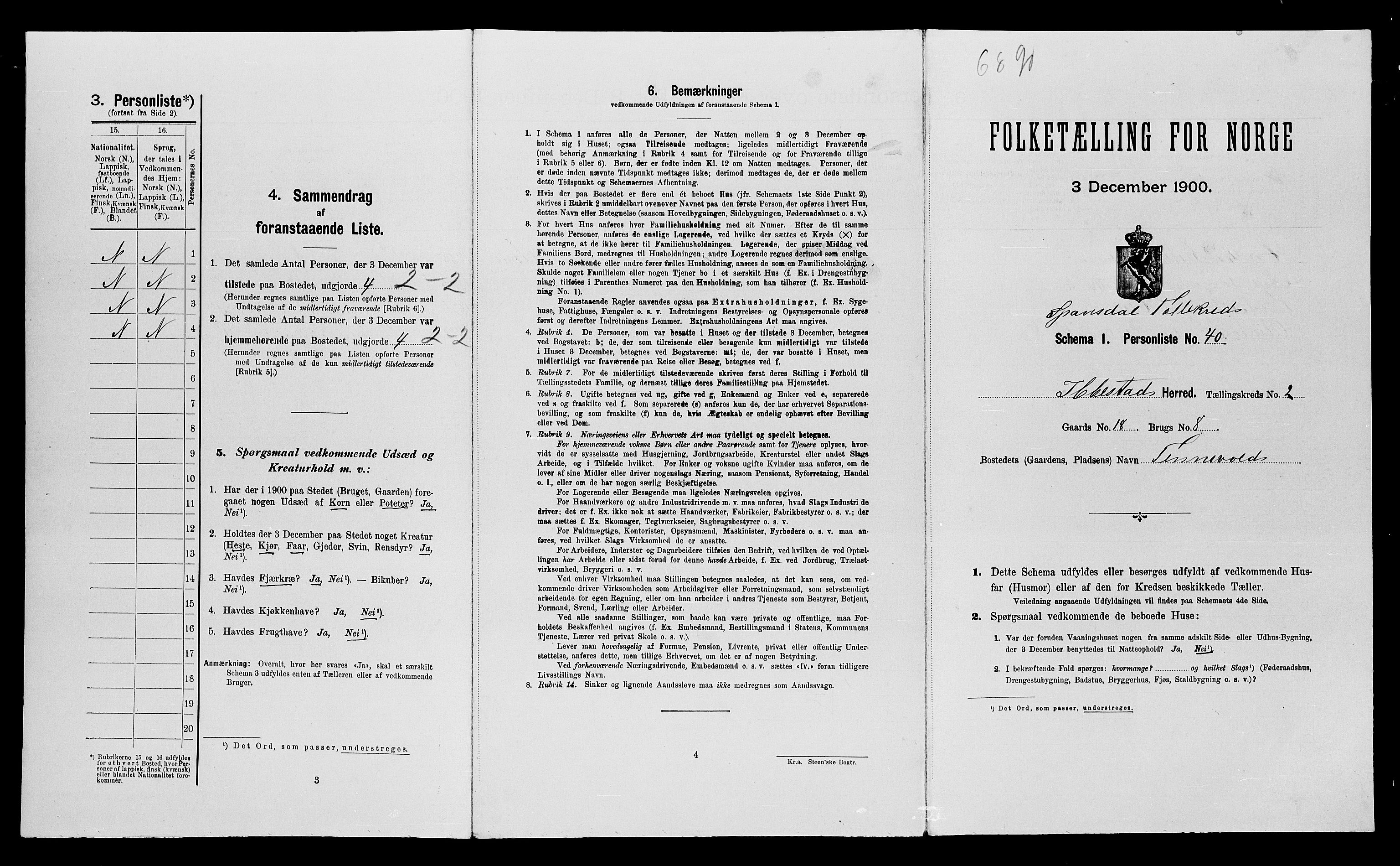 SATØ, Folketelling 1900 for 1917 Ibestad herred, 1900, s. 430