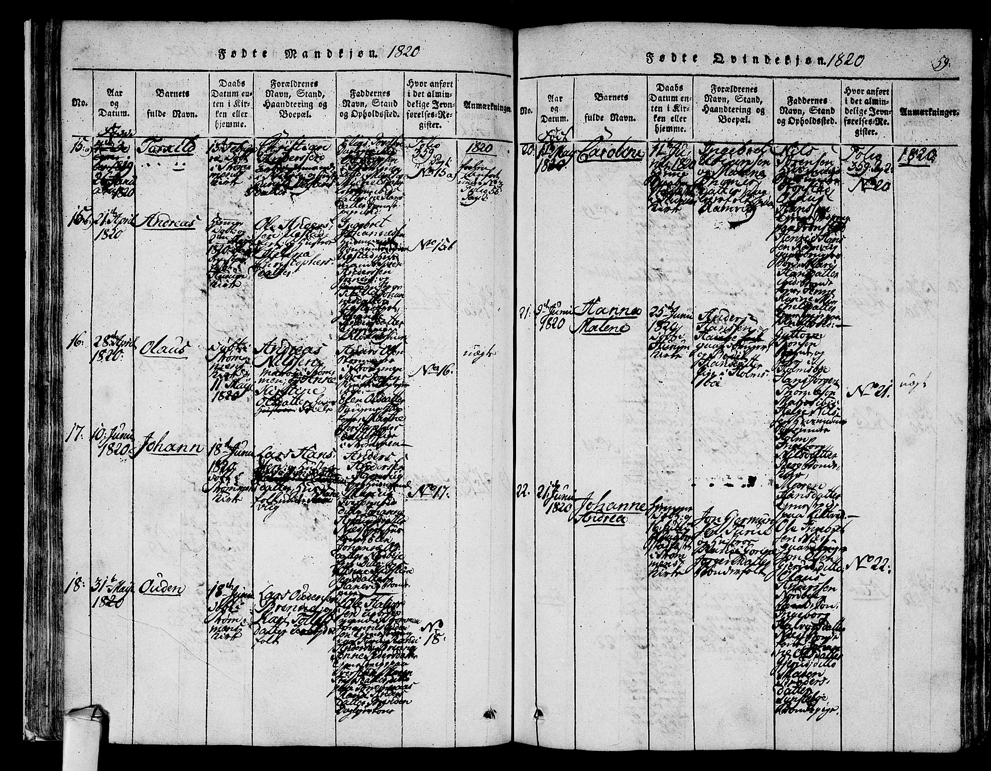 Hurum kirkebøker, AV/SAKO-A-229/F/Fa/L0009: Ministerialbok nr. 9, 1816-1826, s. 59