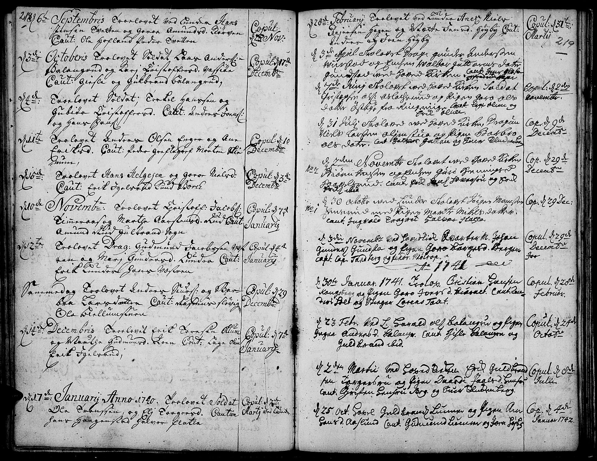 Jevnaker prestekontor, AV/SAH-PREST-116/H/Ha/Haa/L0002: Ministerialbok nr. 2, 1725-1751, s. 218-219