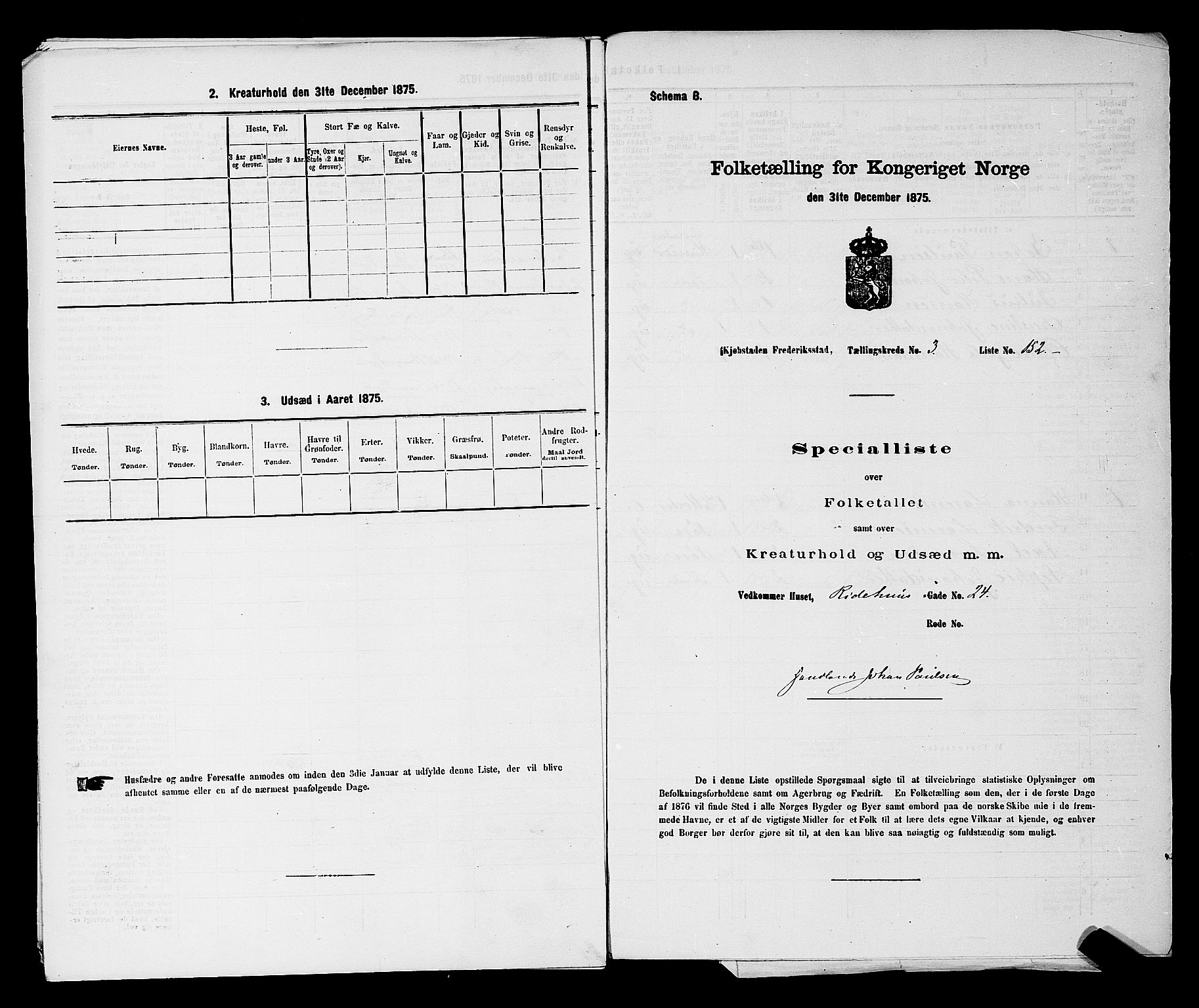 RA, Folketelling 1875 for 0103B Fredrikstad prestegjeld, Fredrikstad kjøpstad, 1875, s. 561