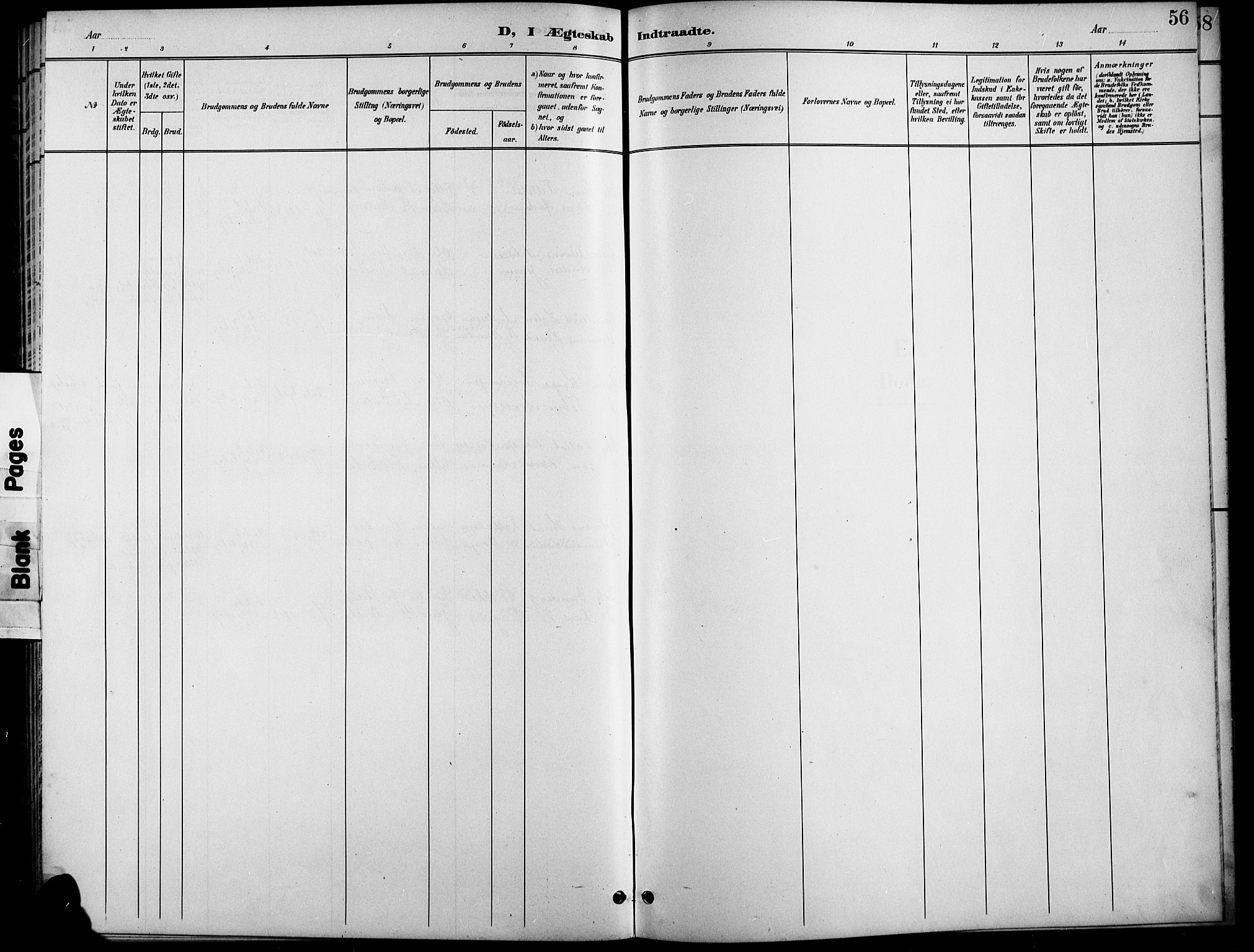 Austre Moland sokneprestkontor, AV/SAK-1111-0001/F/Fb/Fba/L0004: Klokkerbok nr. B 4a, 1897-1913, s. 56