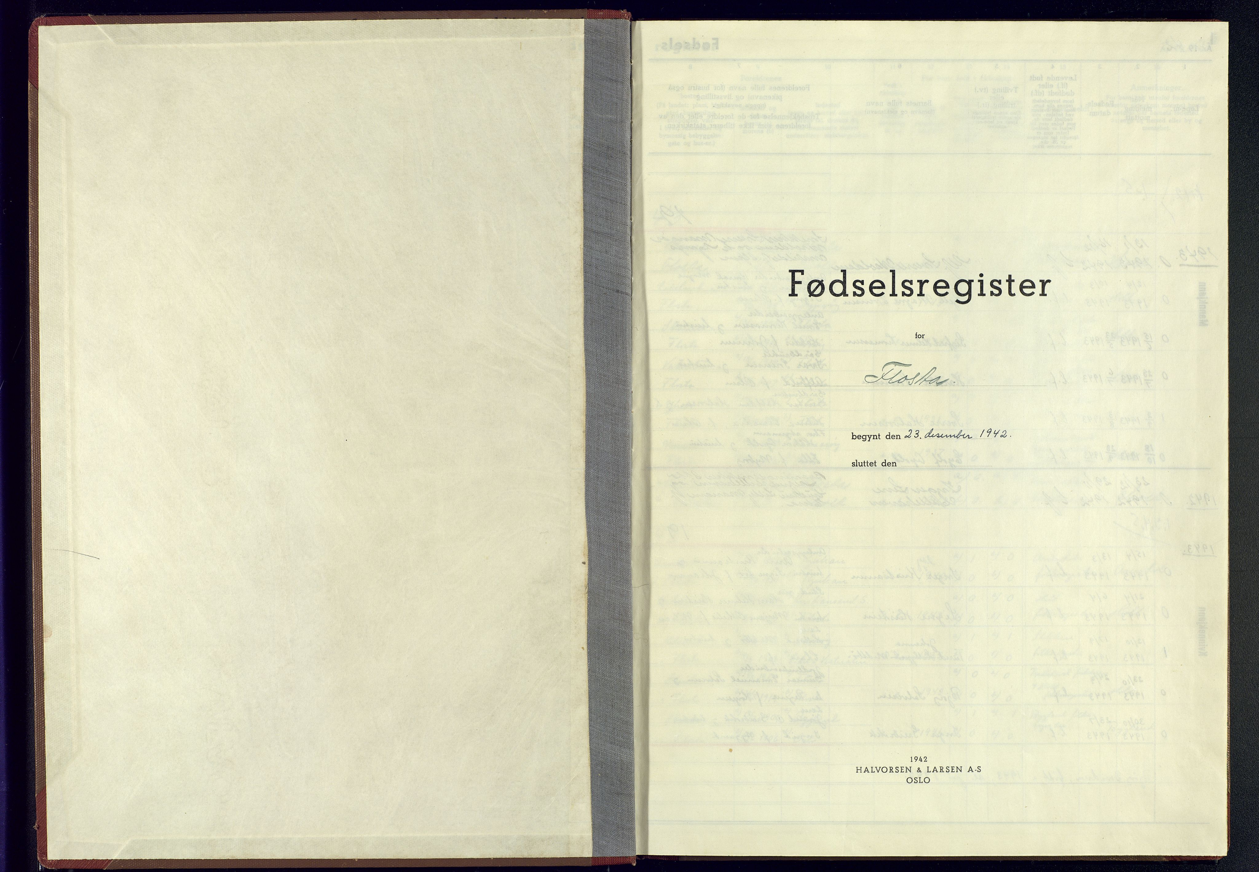 Austre Moland sokneprestkontor, SAK/1111-0001/J/Jb/L0007: Fødselsregister nr. A-VI-30, 1942-1945