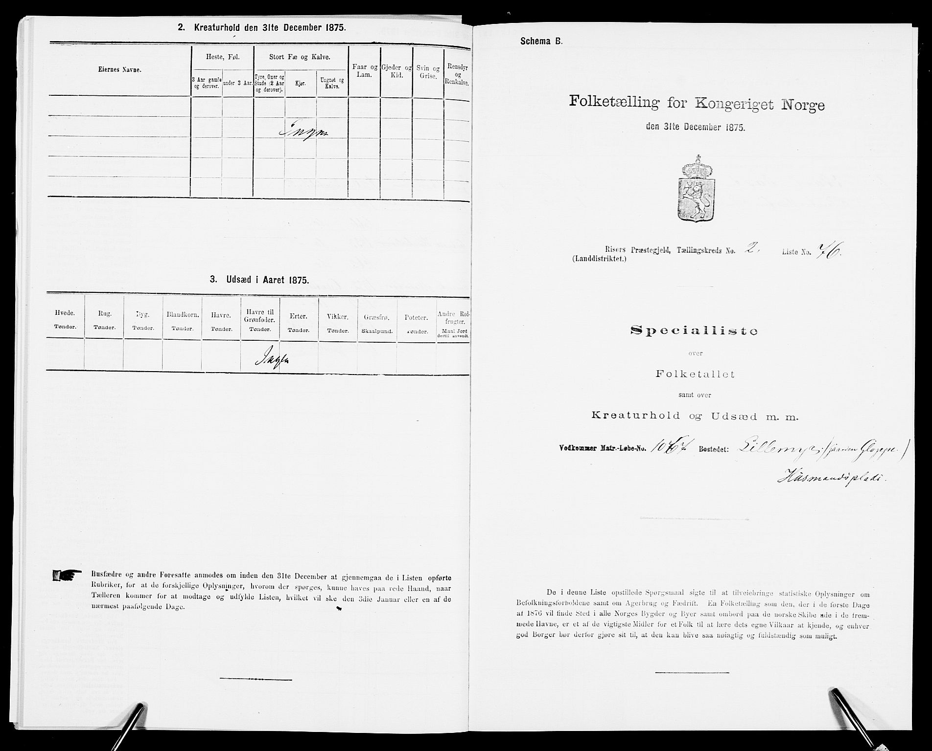 SAK, Folketelling 1875 for 0913L Risør prestegjeld, Søndeled sokn, 1875, s. 370