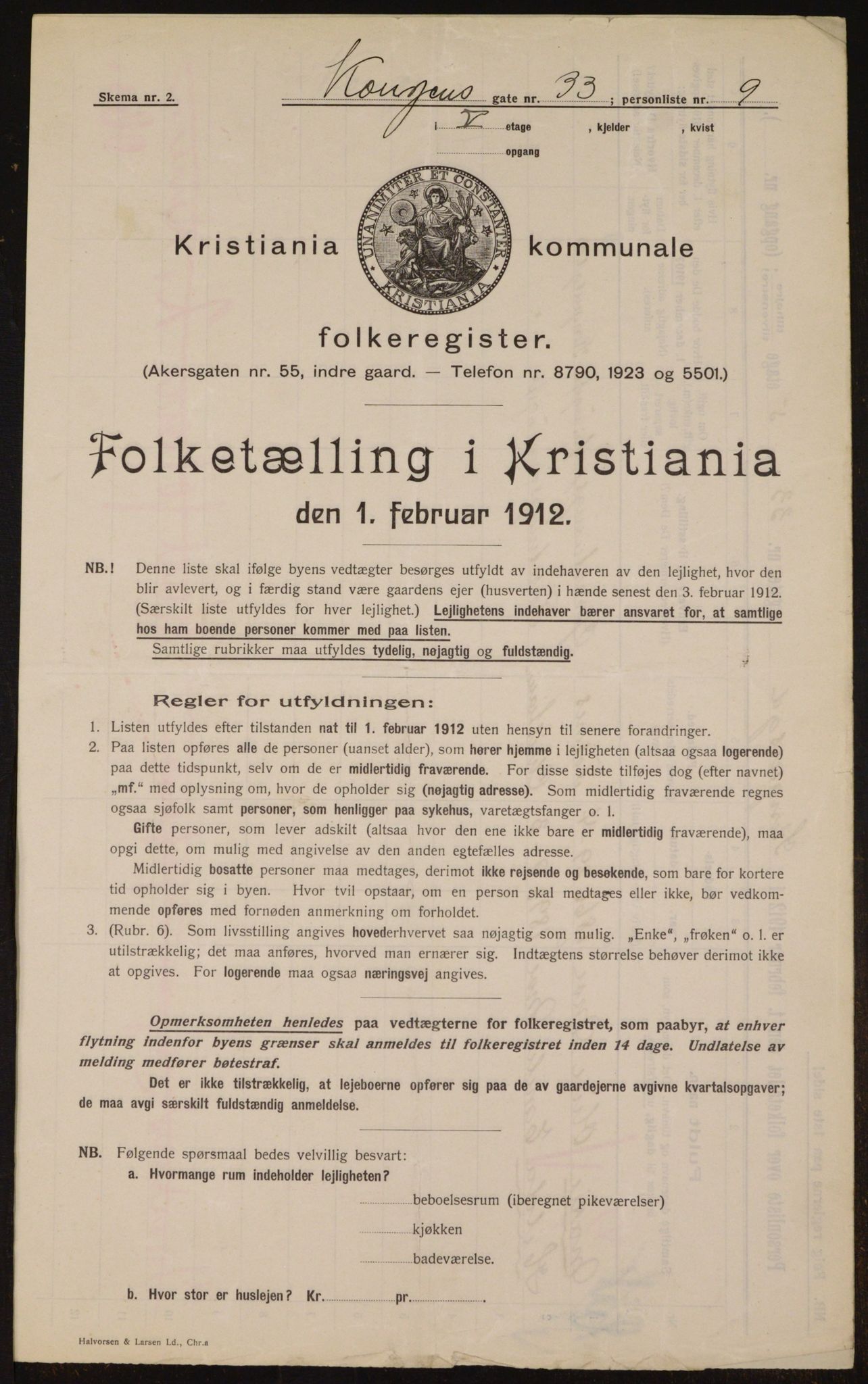 OBA, Kommunal folketelling 1.2.1912 for Kristiania, 1912, s. 52905