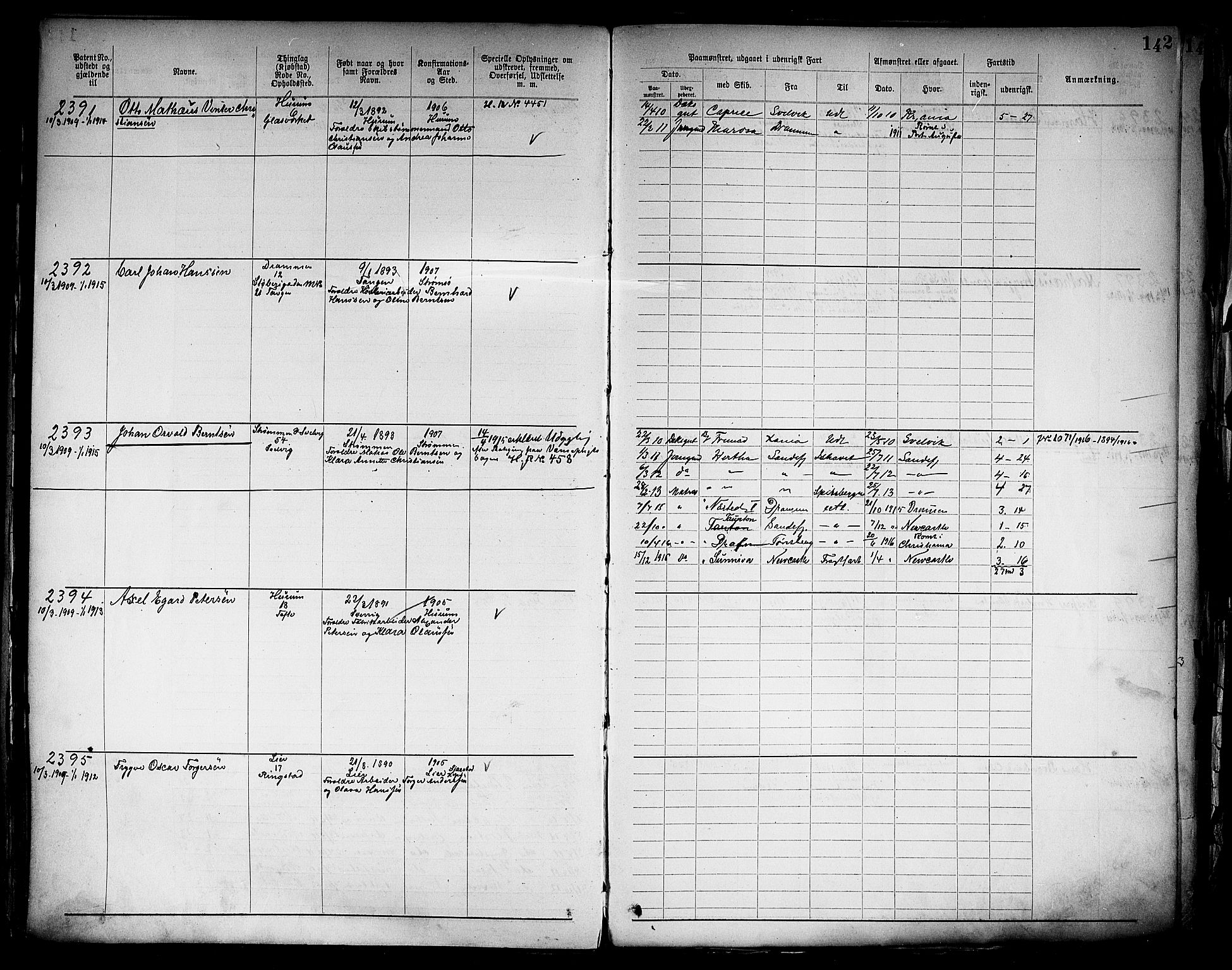 Drammen innrulleringsdistrikt, SAKO/A-781/F/Fb/L0006: Annotasjonsrulle, 1905-1911, s. 144