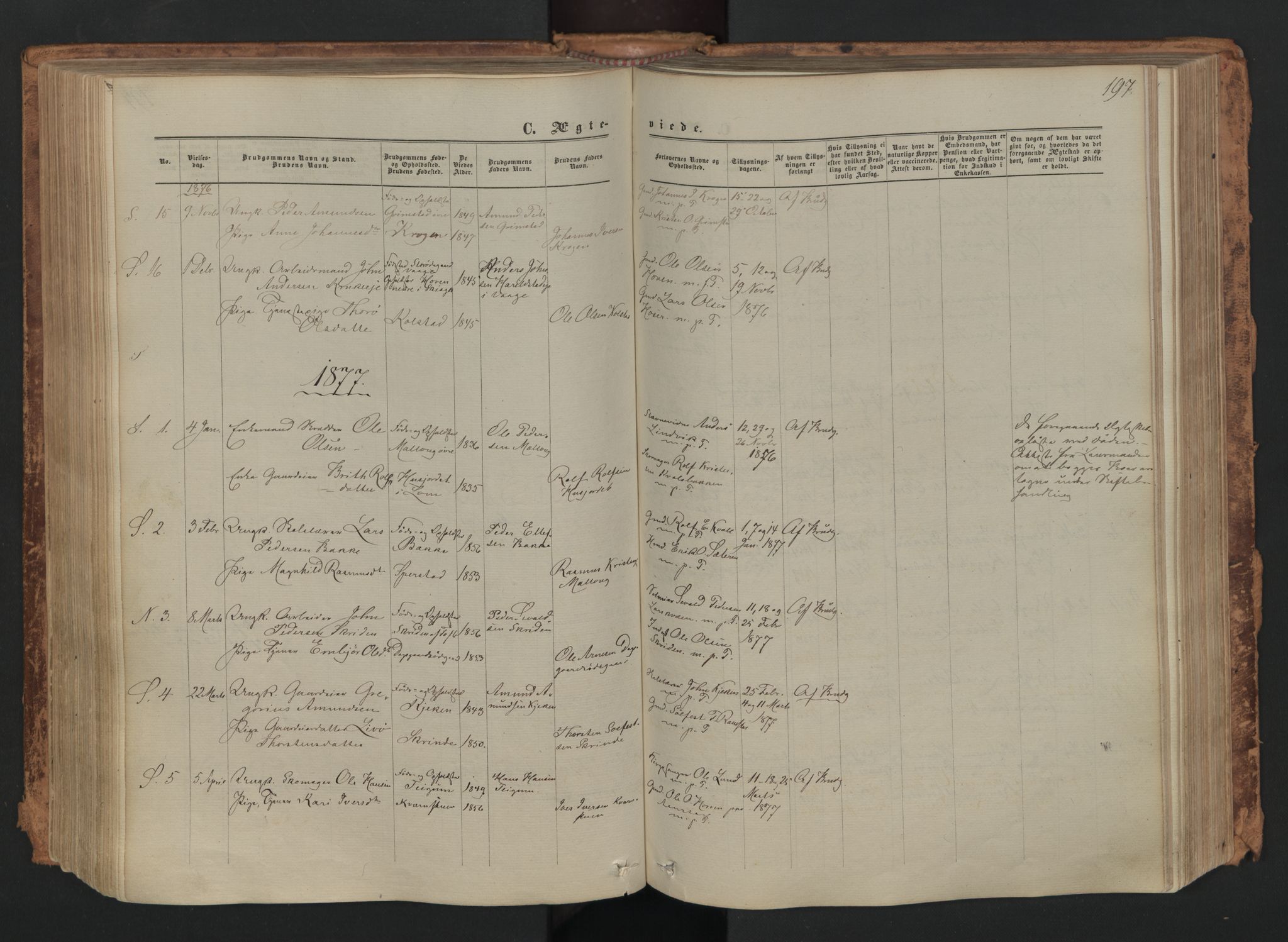 Skjåk prestekontor, AV/SAH-PREST-072/H/Ha/Haa/L0001: Ministerialbok nr. 1, 1863-1879, s. 197