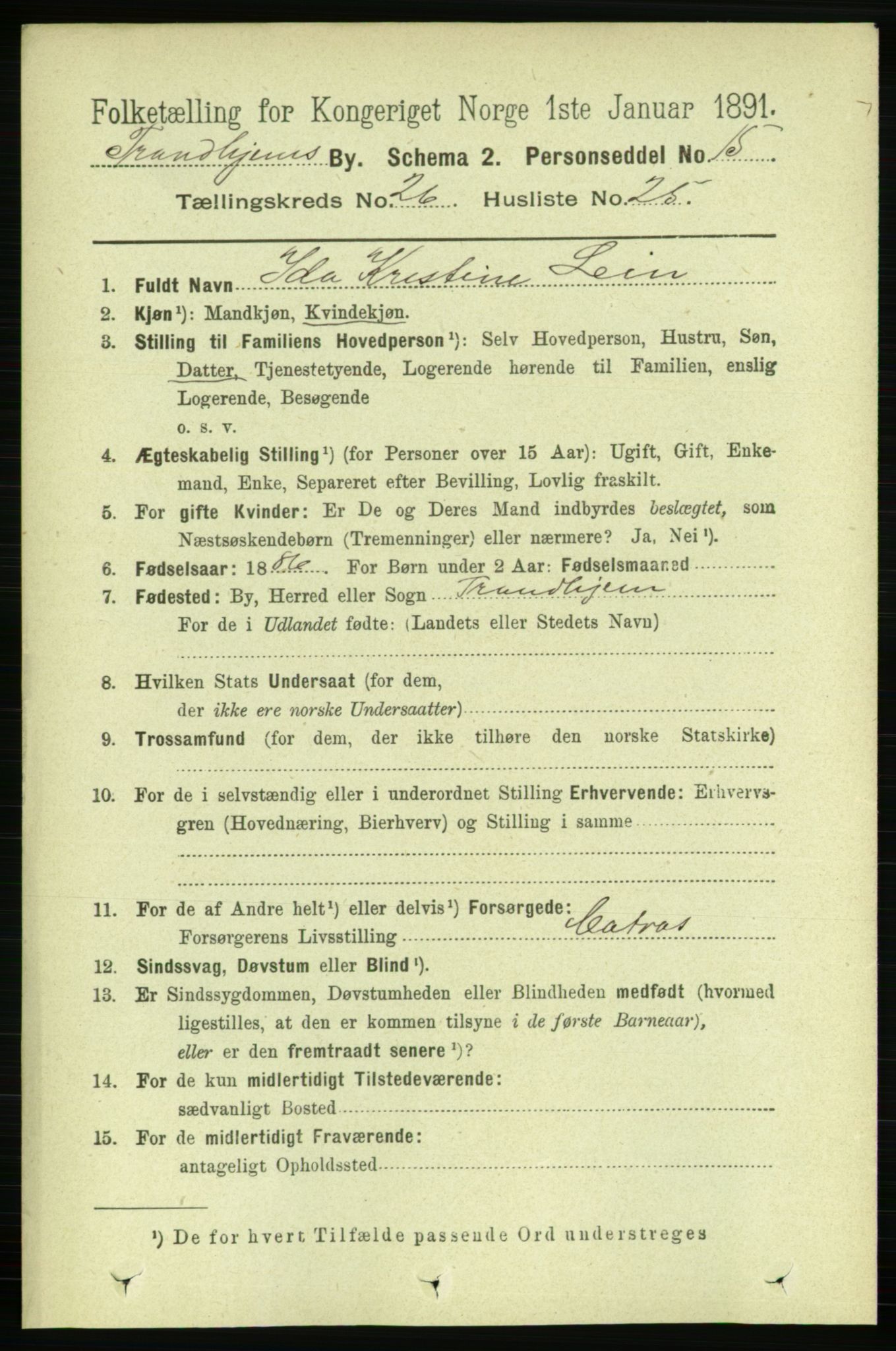 RA, Folketelling 1891 for 1601 Trondheim kjøpstad, 1891, s. 19833