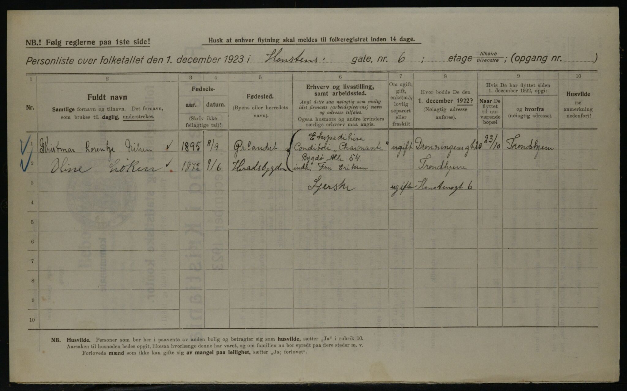 OBA, Kommunal folketelling 1.12.1923 for Kristiania, 1923, s. 38992