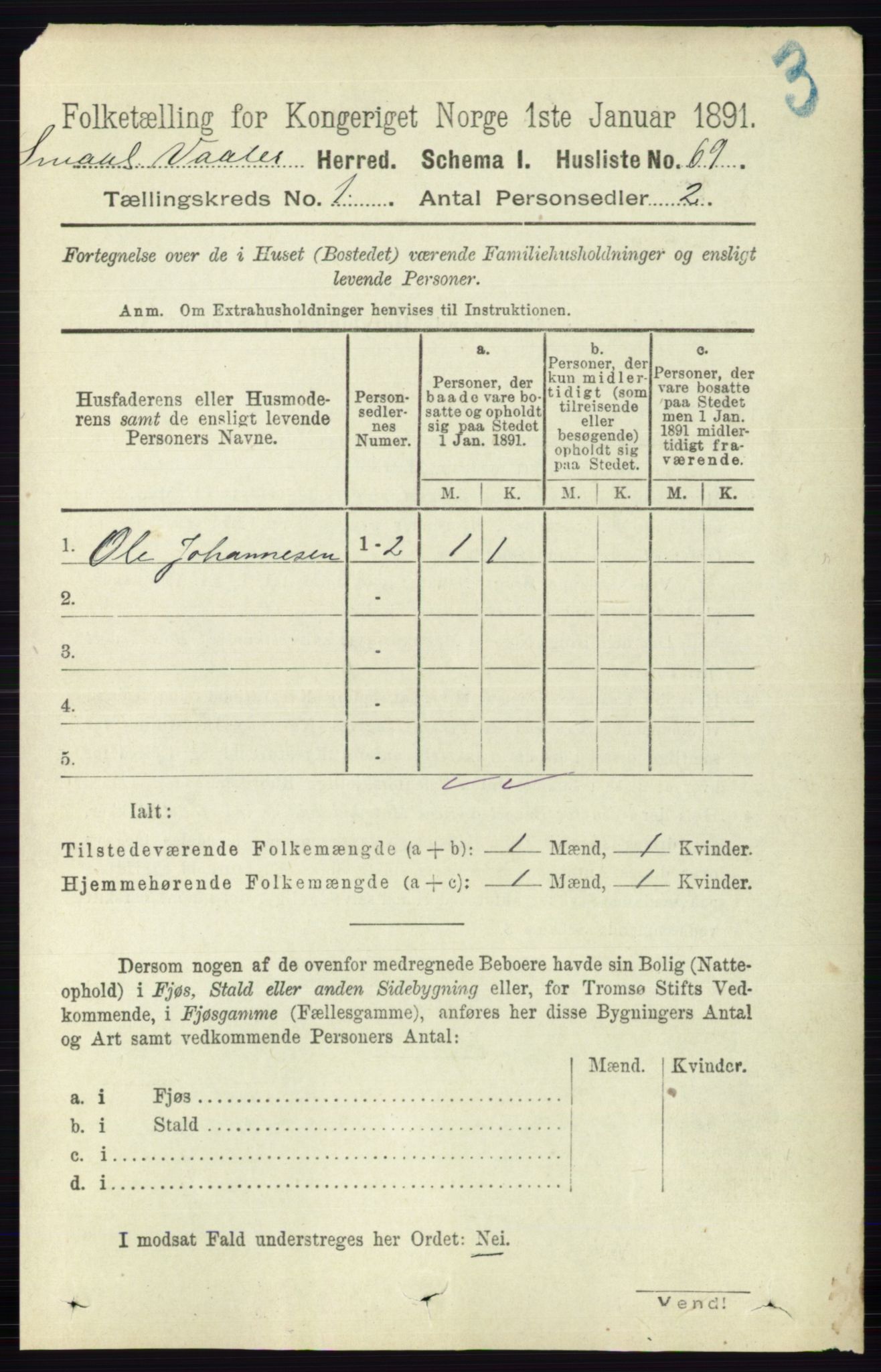 RA, Folketelling 1891 for 0137 Våler herred, 1891, s. 90