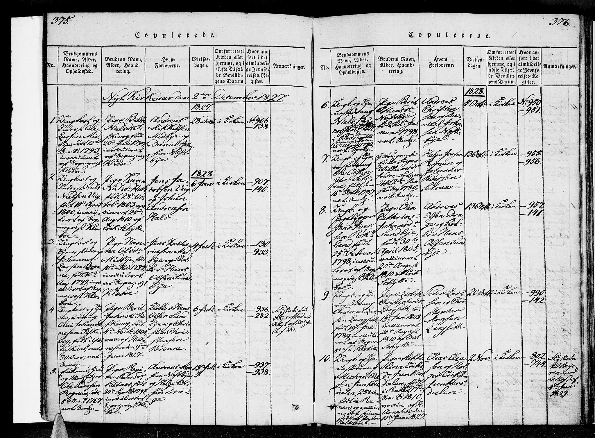 Ministerialprotokoller, klokkerbøker og fødselsregistre - Nordland, SAT/A-1459/847/L0665: Ministerialbok nr. 847A05, 1818-1841, s. 375-376