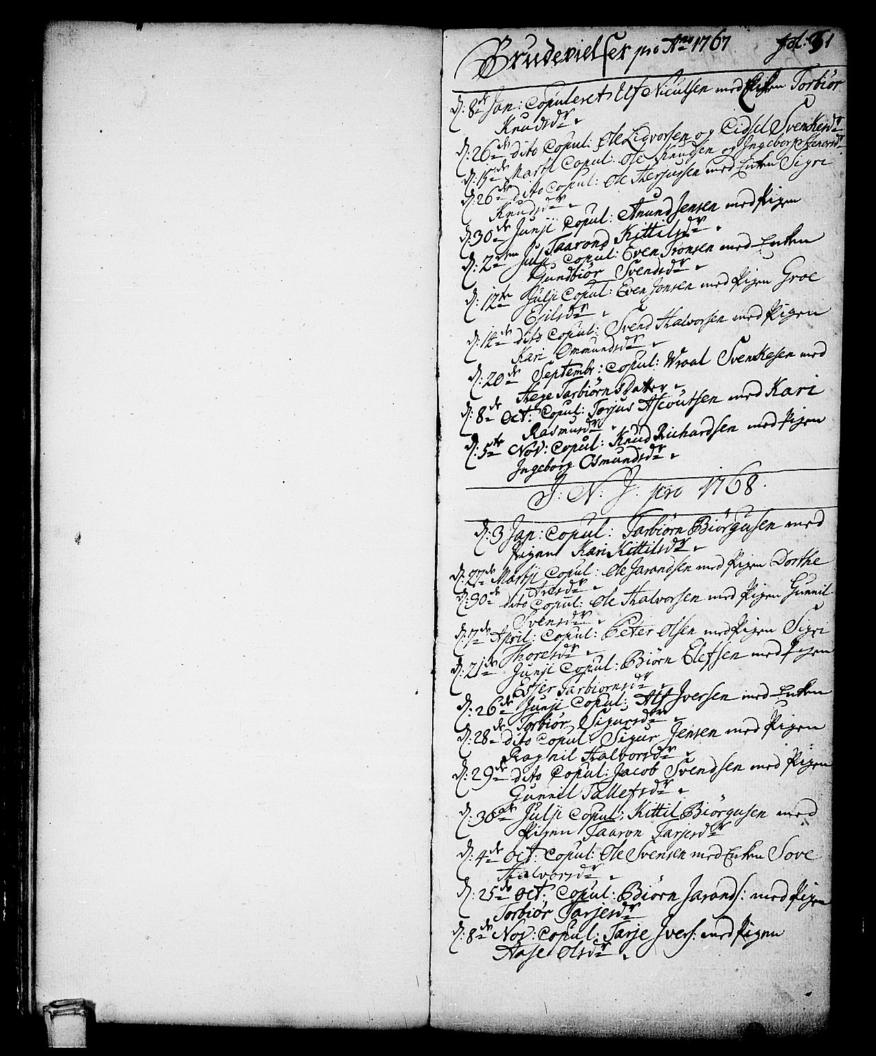 Vinje kirkebøker, SAKO/A-312/F/Fa/L0002: Ministerialbok nr. I 2, 1767-1814, s. 31