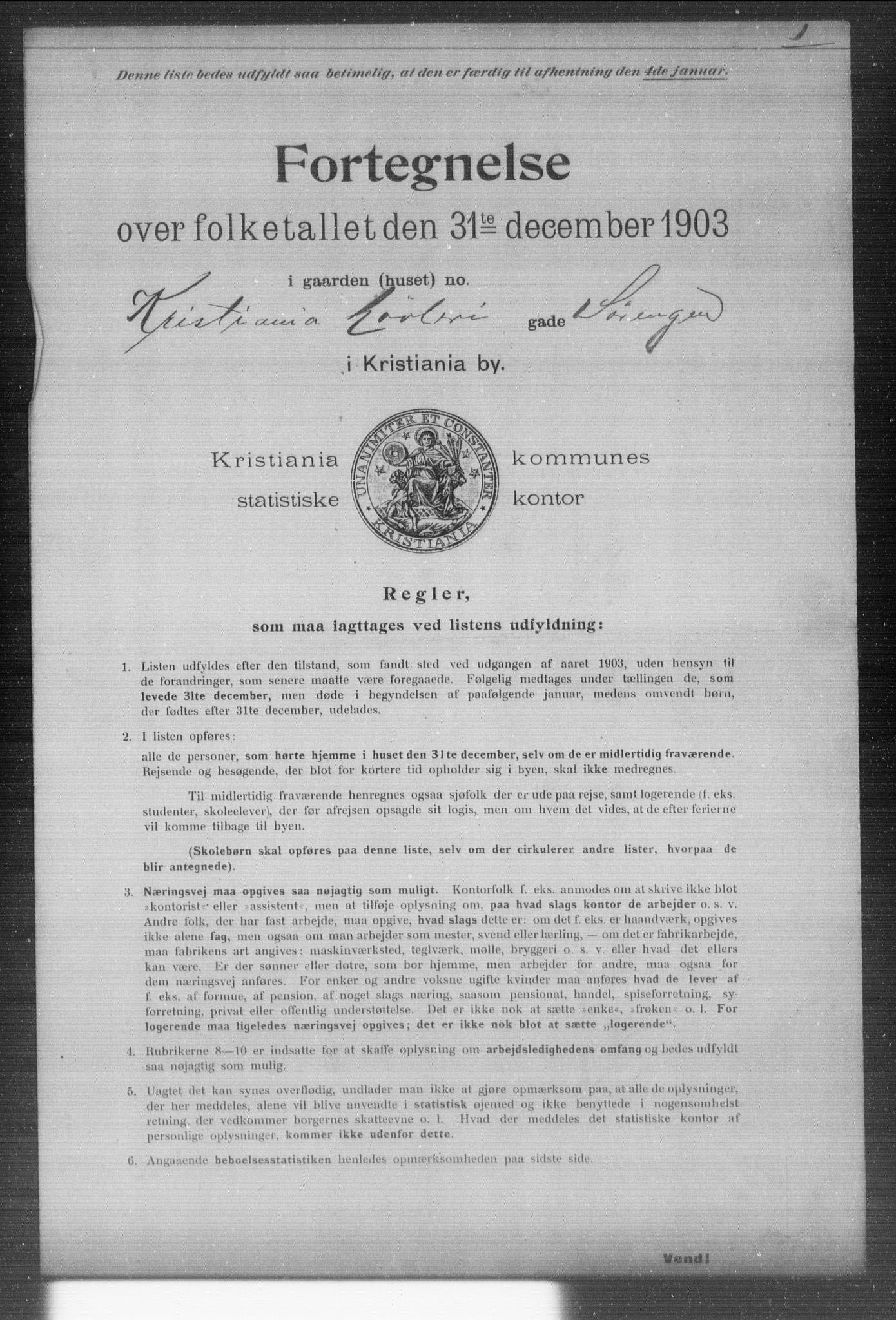OBA, Kommunal folketelling 31.12.1903 for Kristiania kjøpstad, 1903, s. 20650