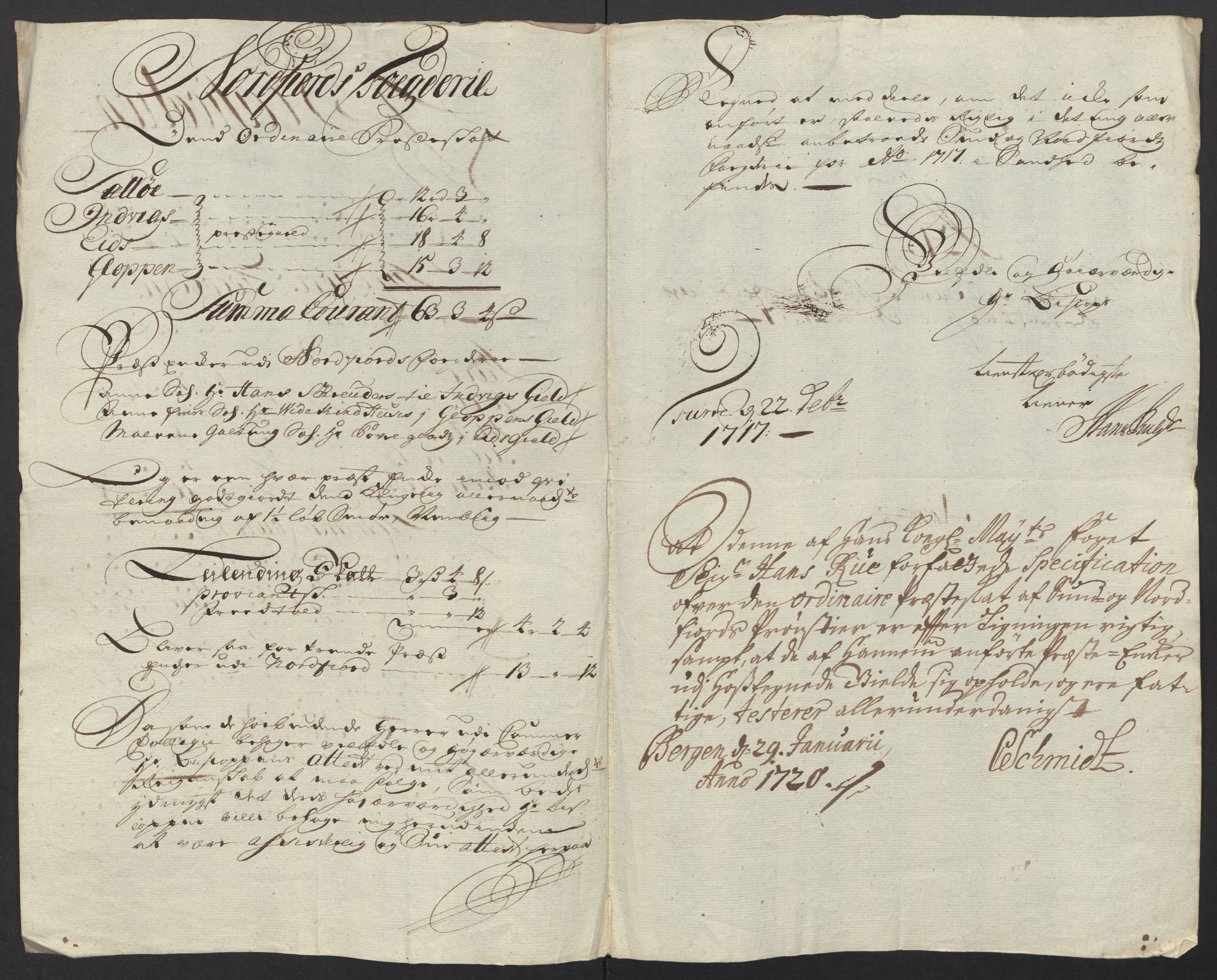 Rentekammeret inntil 1814, Reviderte regnskaper, Fogderegnskap, RA/EA-4092/R53/L3441: Fogderegnskap Sunn- og Nordfjord, 1717-1718, s. 42