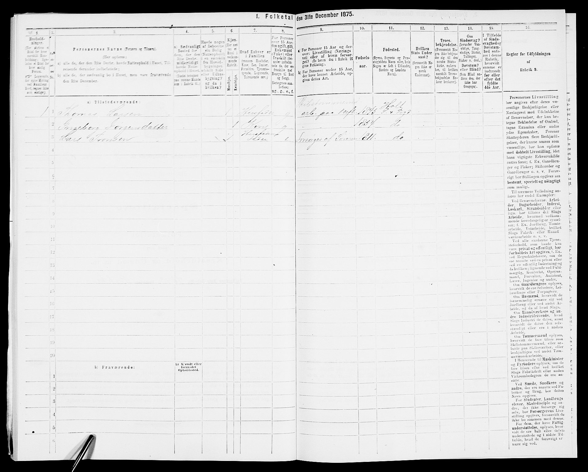 SAK, Folketelling 1875 for 0914L Holt prestegjeld, Holt sokn, 1875, s. 1141