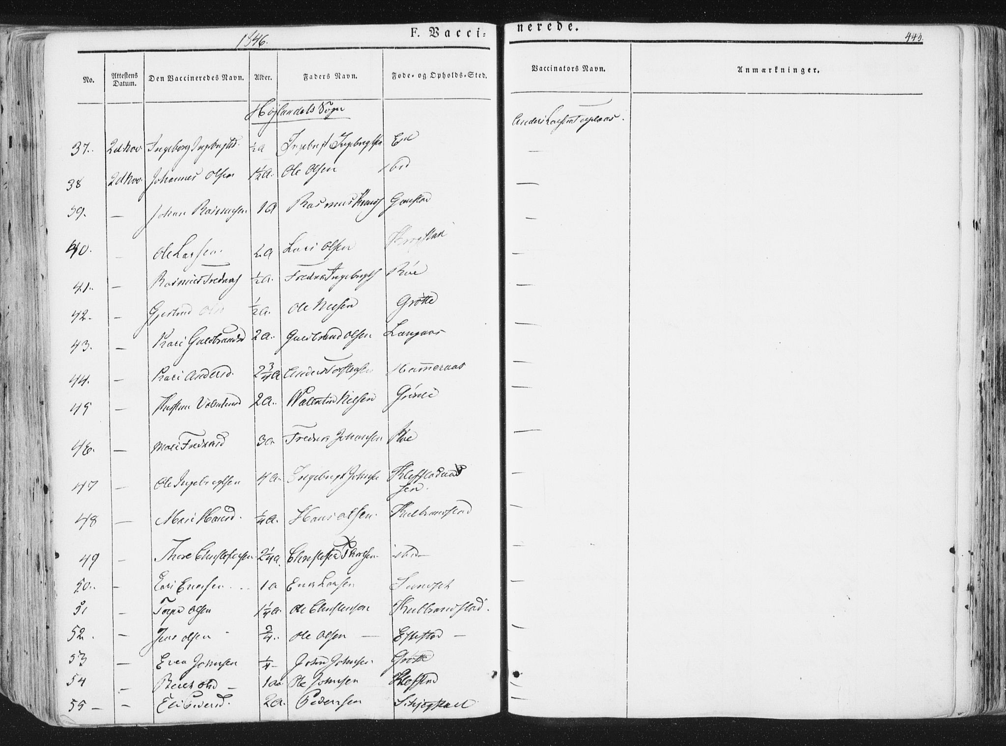 Ministerialprotokoller, klokkerbøker og fødselsregistre - Sør-Trøndelag, SAT/A-1456/691/L1074: Ministerialbok nr. 691A06, 1842-1852, s. 443