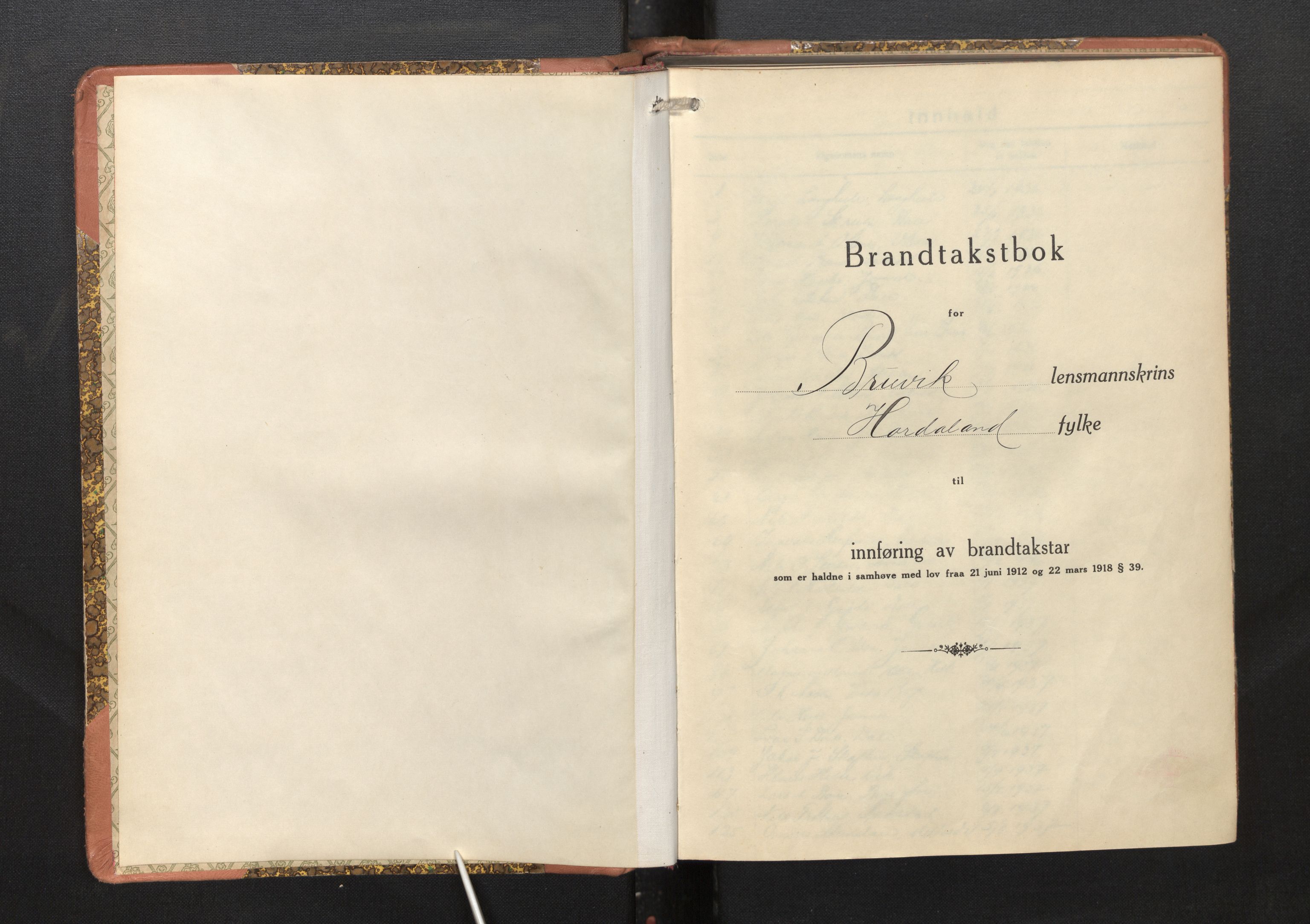 Lensmannen i Bruvik, SAB/A-31301/0012/L0011: Branntakstprotokoll, skjematakst, 1936-1949