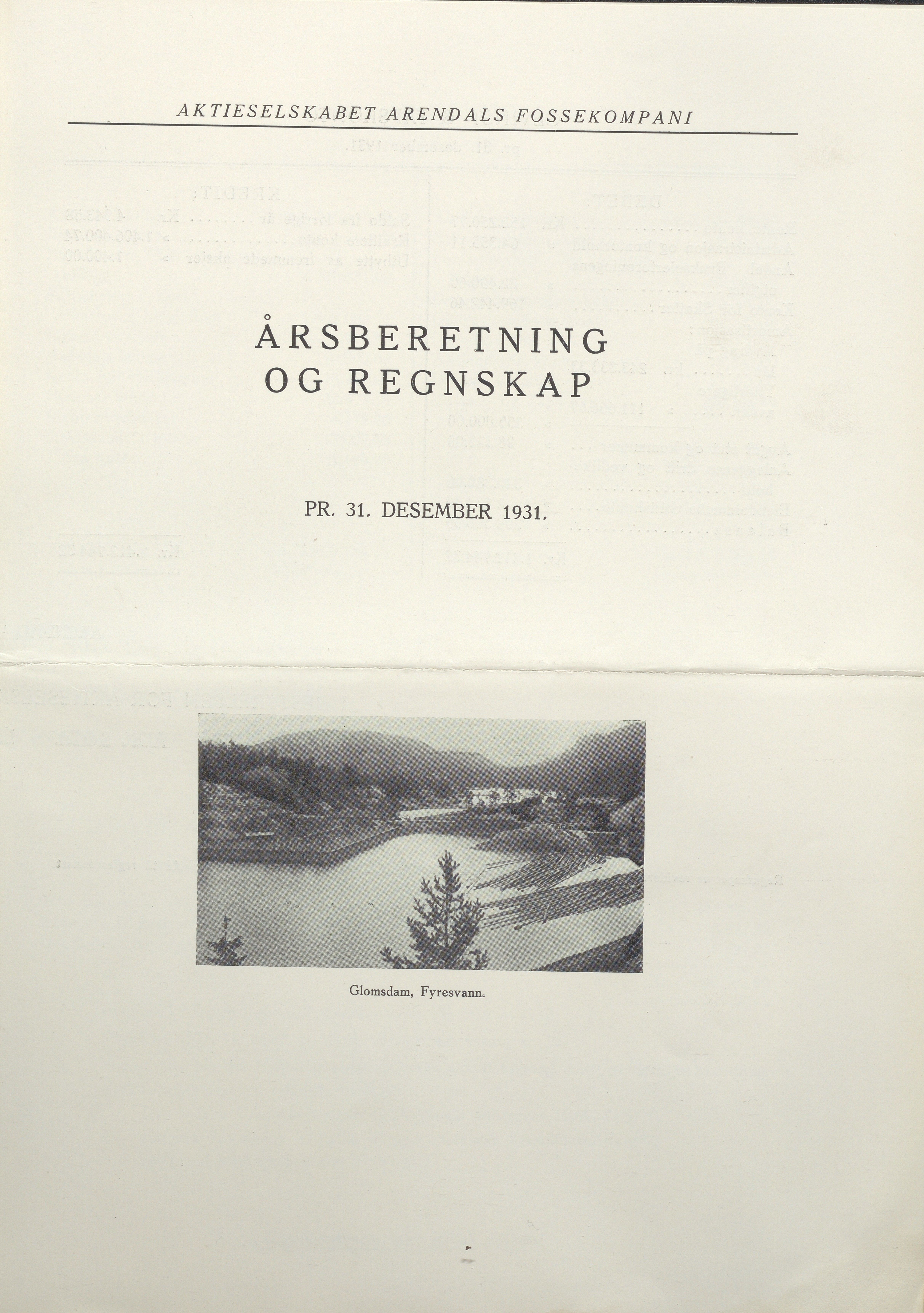 Arendals Fossekompani, AAKS/PA-2413/X/X01/L0001/0009: Beretninger, regnskap, balansekonto, gevinst- og tapskonto / Årsberetning og regnskap 1928 - 1935, 1928-1935, s. 10