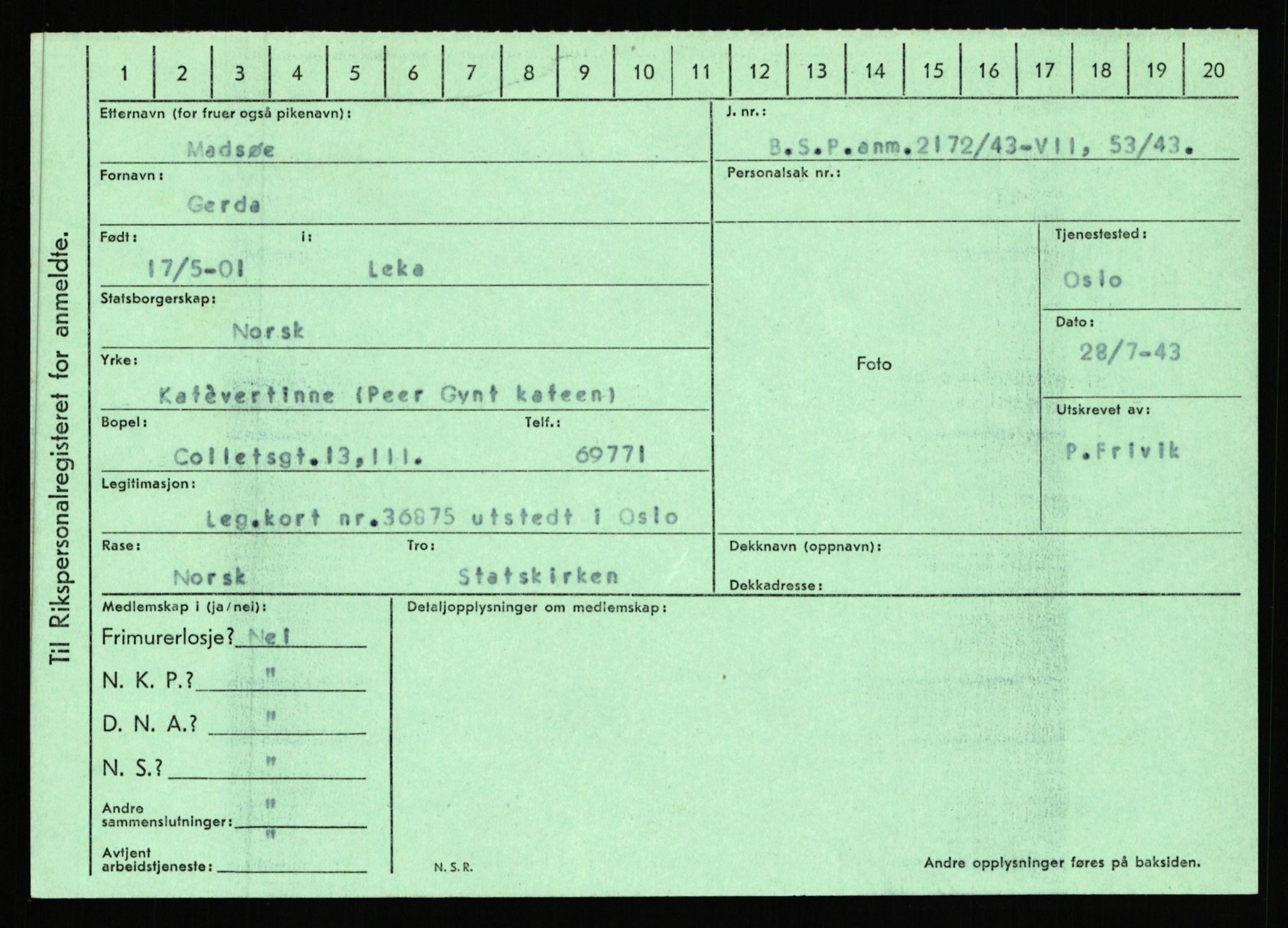 Statspolitiet - Hovedkontoret / Osloavdelingen, AV/RA-S-1329/C/Ca/L0010: Lind - Moksnes, 1943-1945, s. 2451