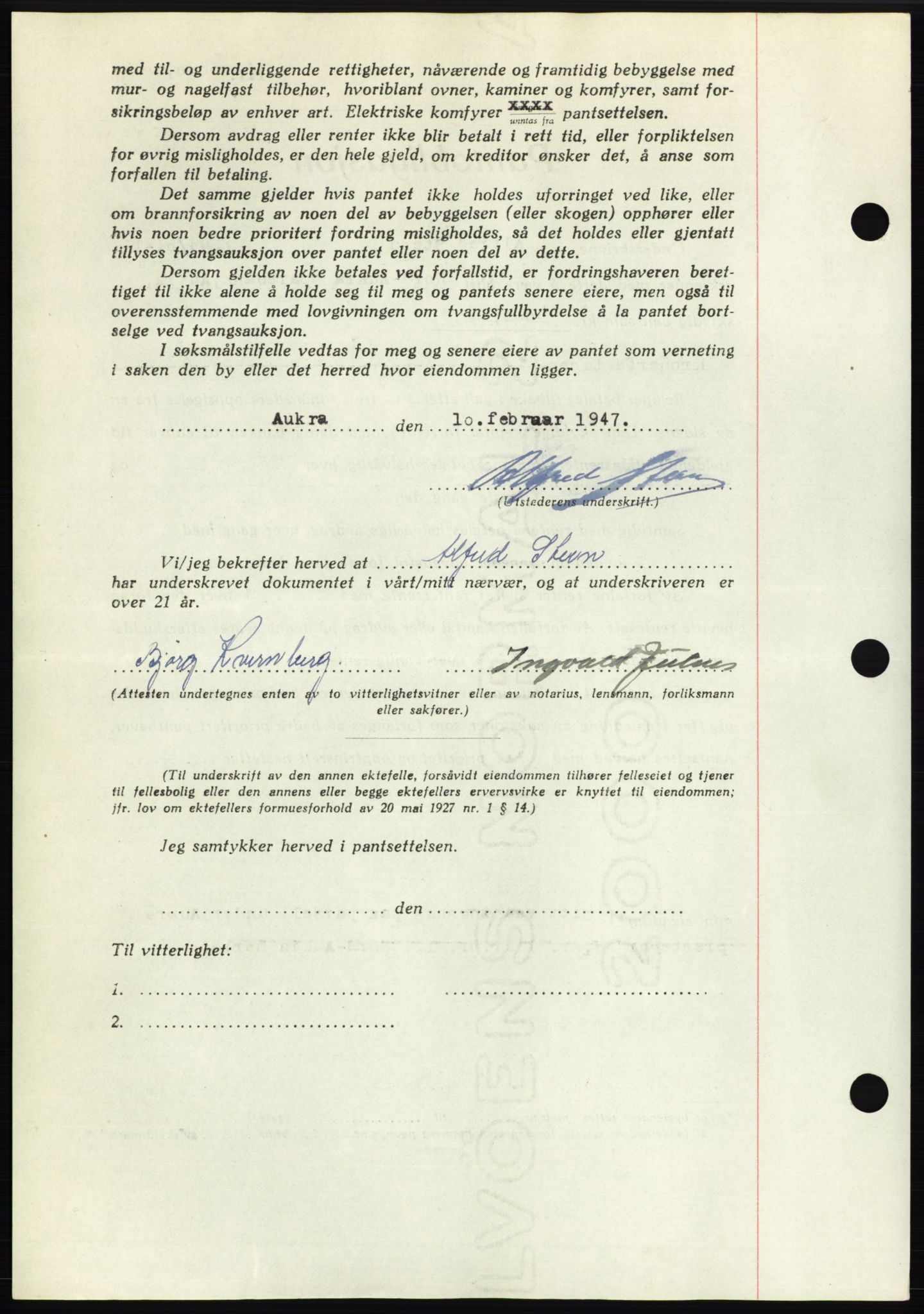 Romsdal sorenskriveri, AV/SAT-A-4149/1/2/2C: Pantebok nr. B3, 1946-1948, Dagboknr: 332/1947