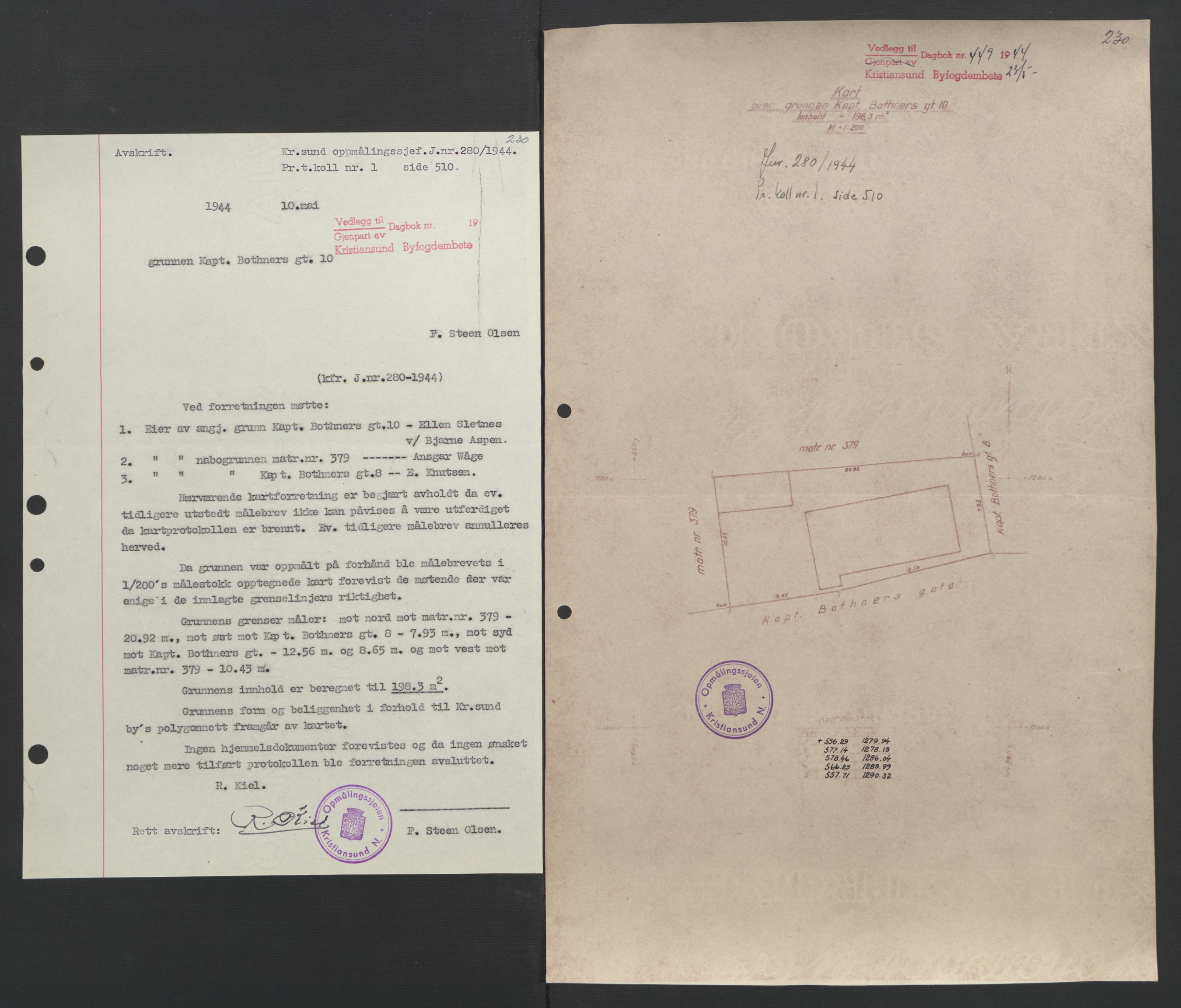 Kristiansund byfogd, AV/SAT-A-4587/A/27: Pantebok nr. 37, 1942-1945, Dagboknr: 449/1944