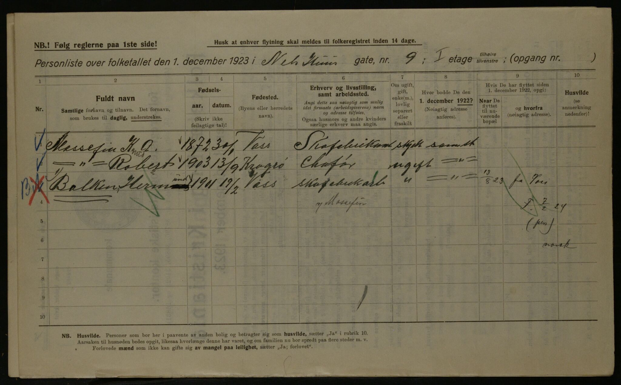 OBA, Kommunal folketelling 1.12.1923 for Kristiania, 1923, s. 78110