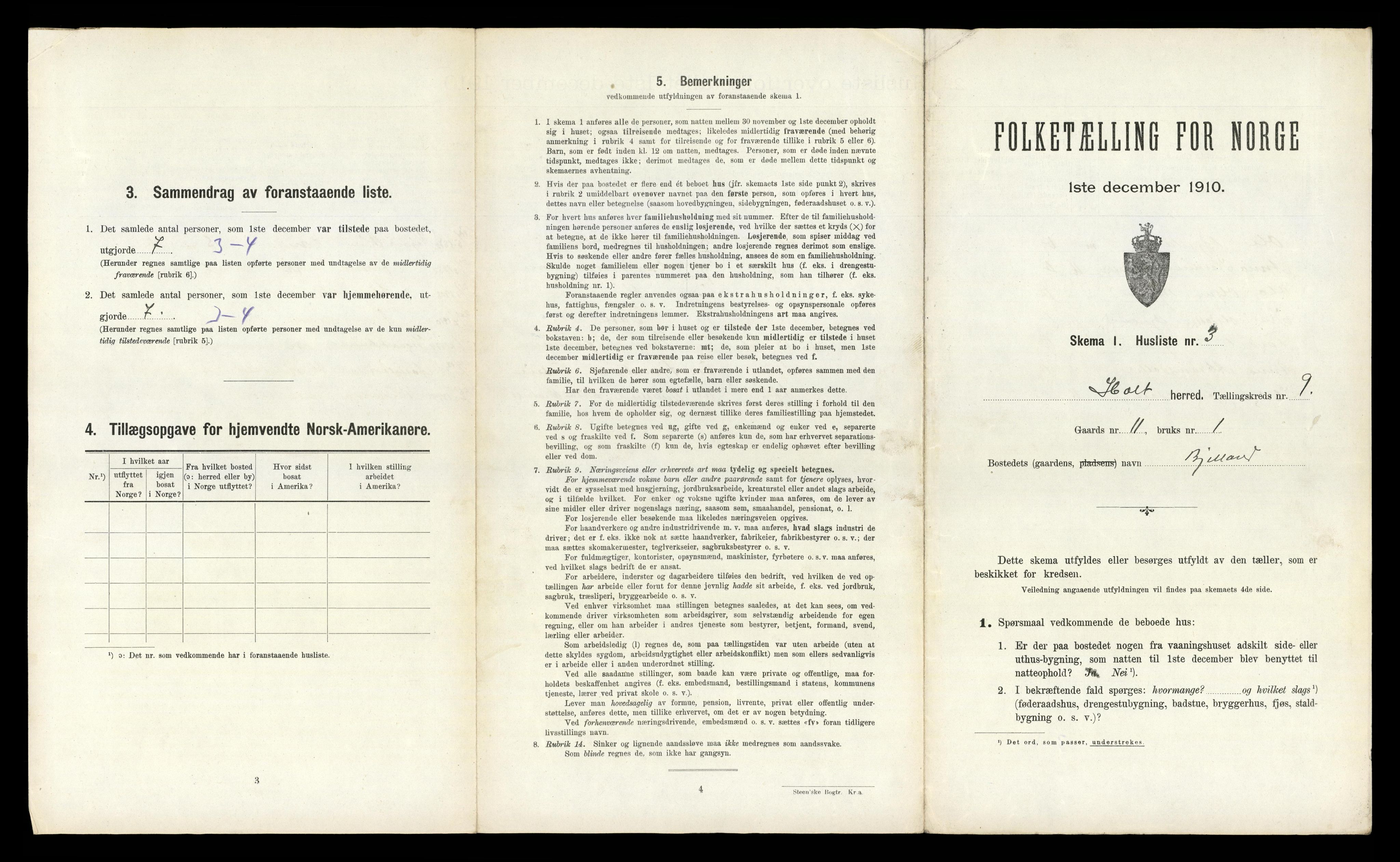 RA, Folketelling 1910 for 0914 Holt herred, 1910, s. 968