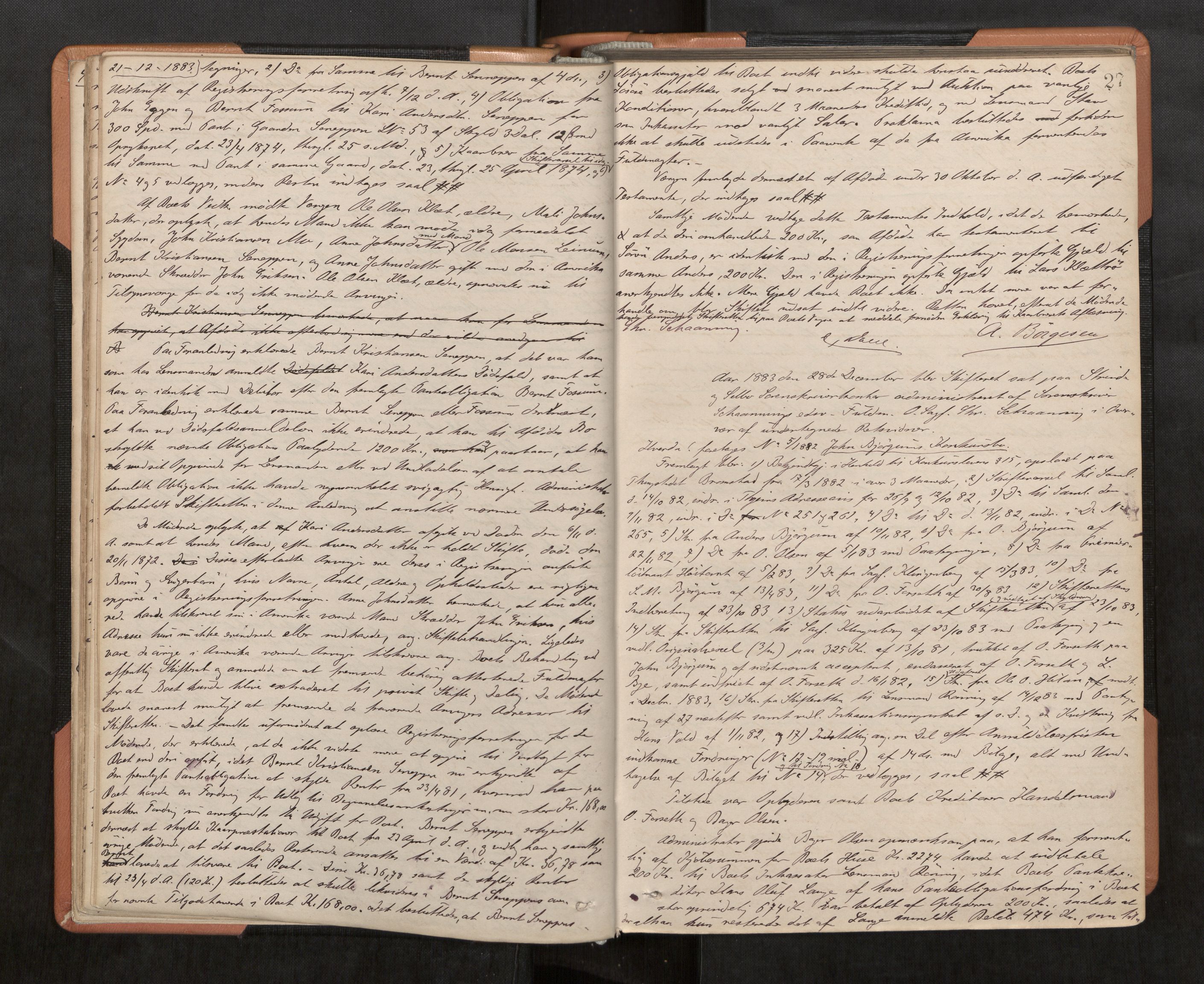 Strinda og Selbu sorenskriveri, AV/SAT-A-0015/3/3B/L0005: Skifteforhandlingsprot. 5 5, 1883-1890, s. 27