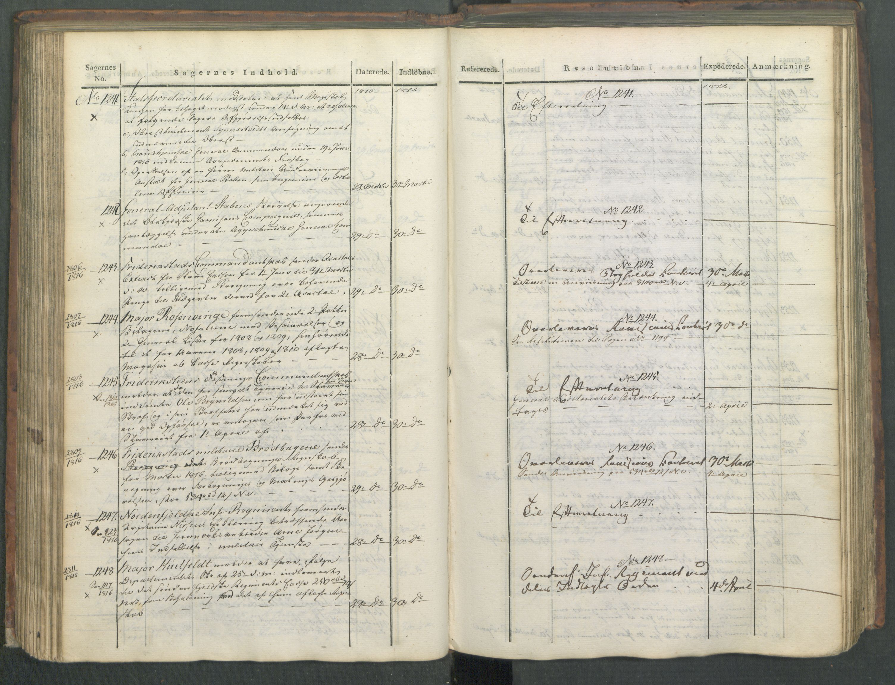 Armédepartementet, AV/RA-RAFA-3493/C/Ca/L0008: 6. Departements Journal, 1816