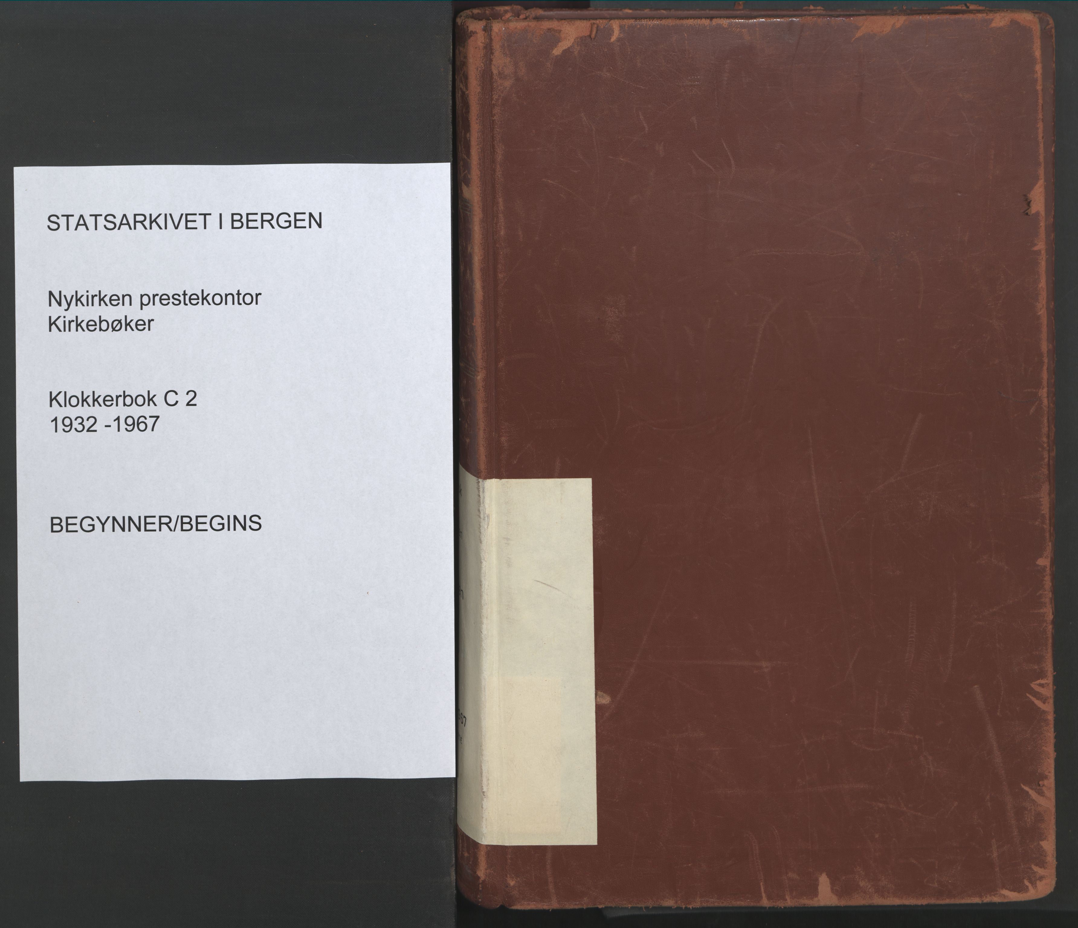 Nykirken Sokneprestembete, SAB/A-77101/H/Hab: Klokkerbok nr. C 2, 1932-1967