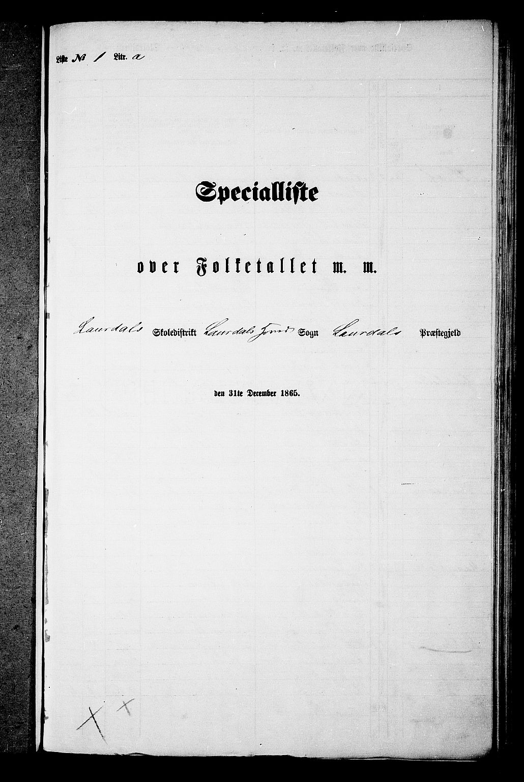 RA, Folketelling 1865 for 0833P Lårdal prestegjeld, 1865, s. 6