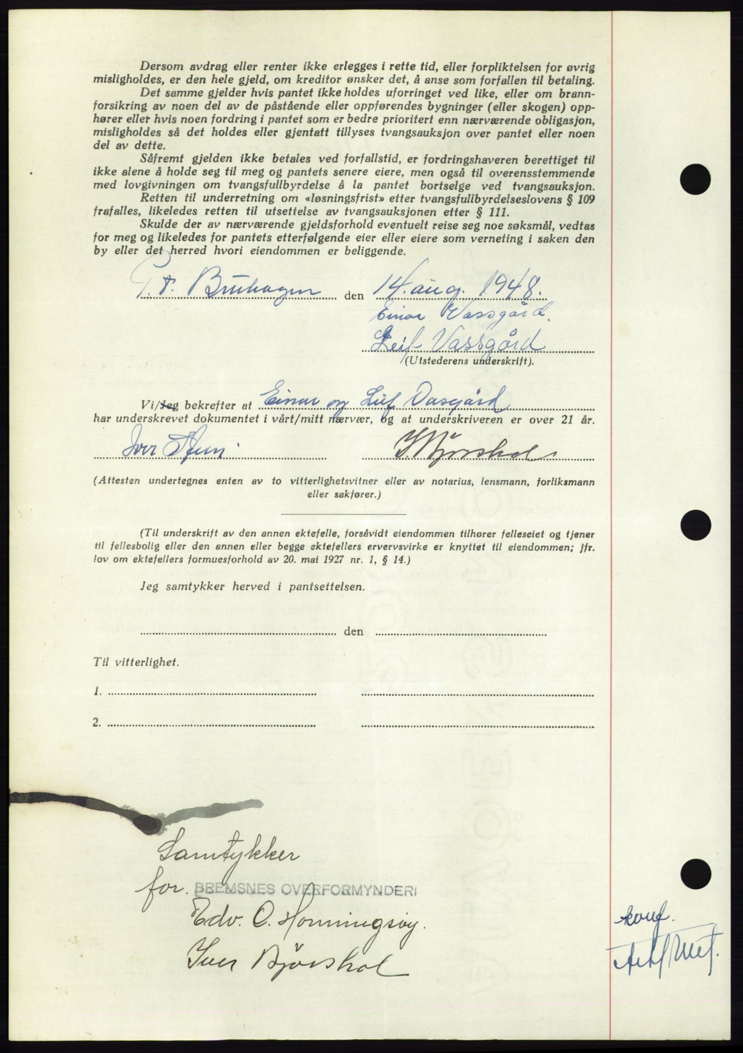 Nordmøre sorenskriveri, AV/SAT-A-4132/1/2/2Ca: Pantebok nr. B99, 1948-1948, Dagboknr: 2358/1948