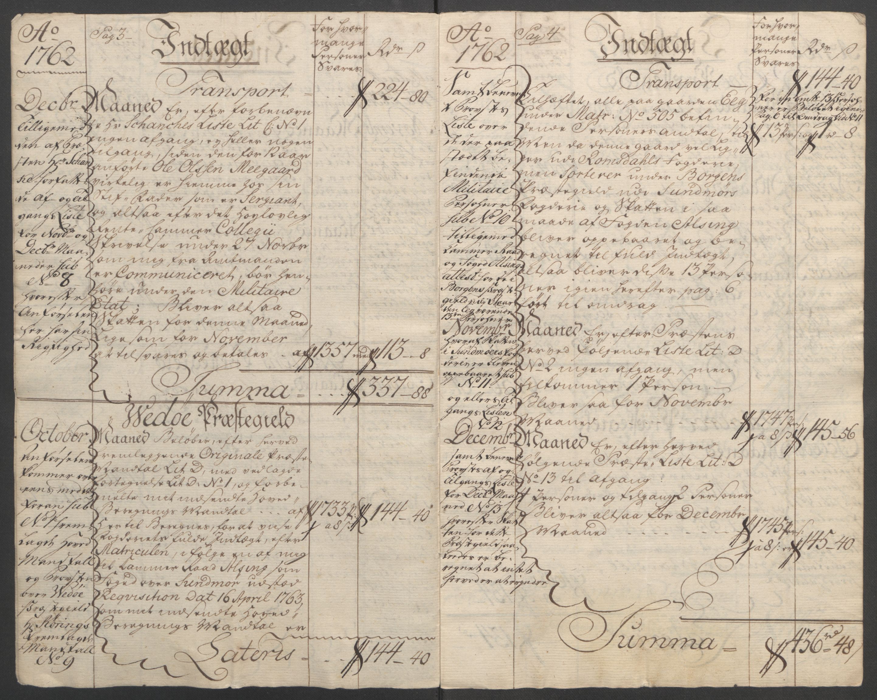 Rentekammeret inntil 1814, Reviderte regnskaper, Fogderegnskap, AV/RA-EA-4092/R55/L3730: Ekstraskatten Romsdal, 1762-1763, s. 4