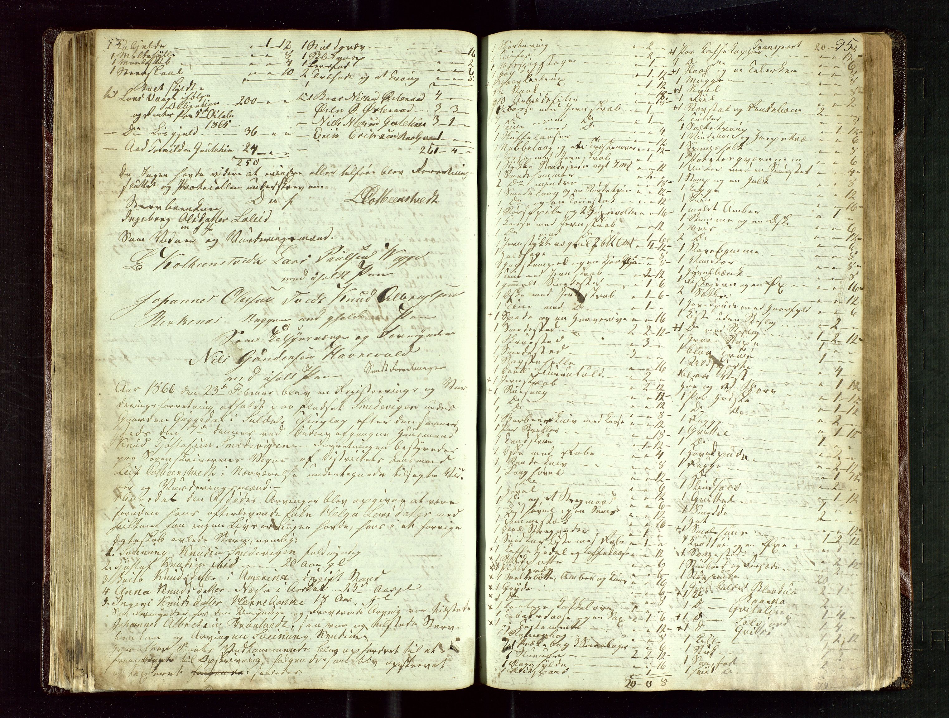 Ryfylke tingrett, AV/SAST-A-100055/001/IV/IVE/L0004: Skifteregistreringsprotokoll Suldal, 1851-1877, s. 95