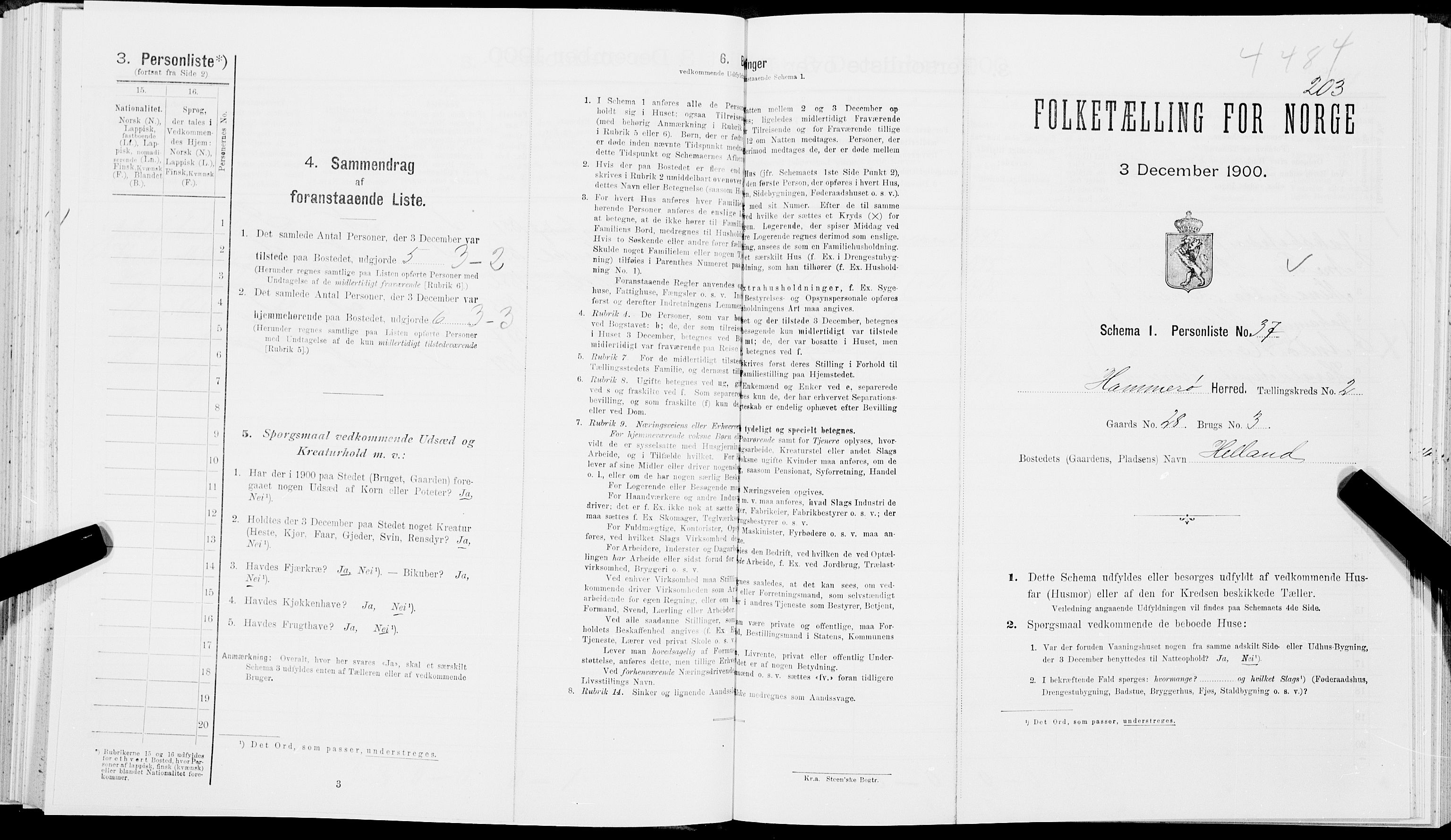 SAT, Folketelling 1900 for 1849 Hamarøy herred, 1900, s. 220