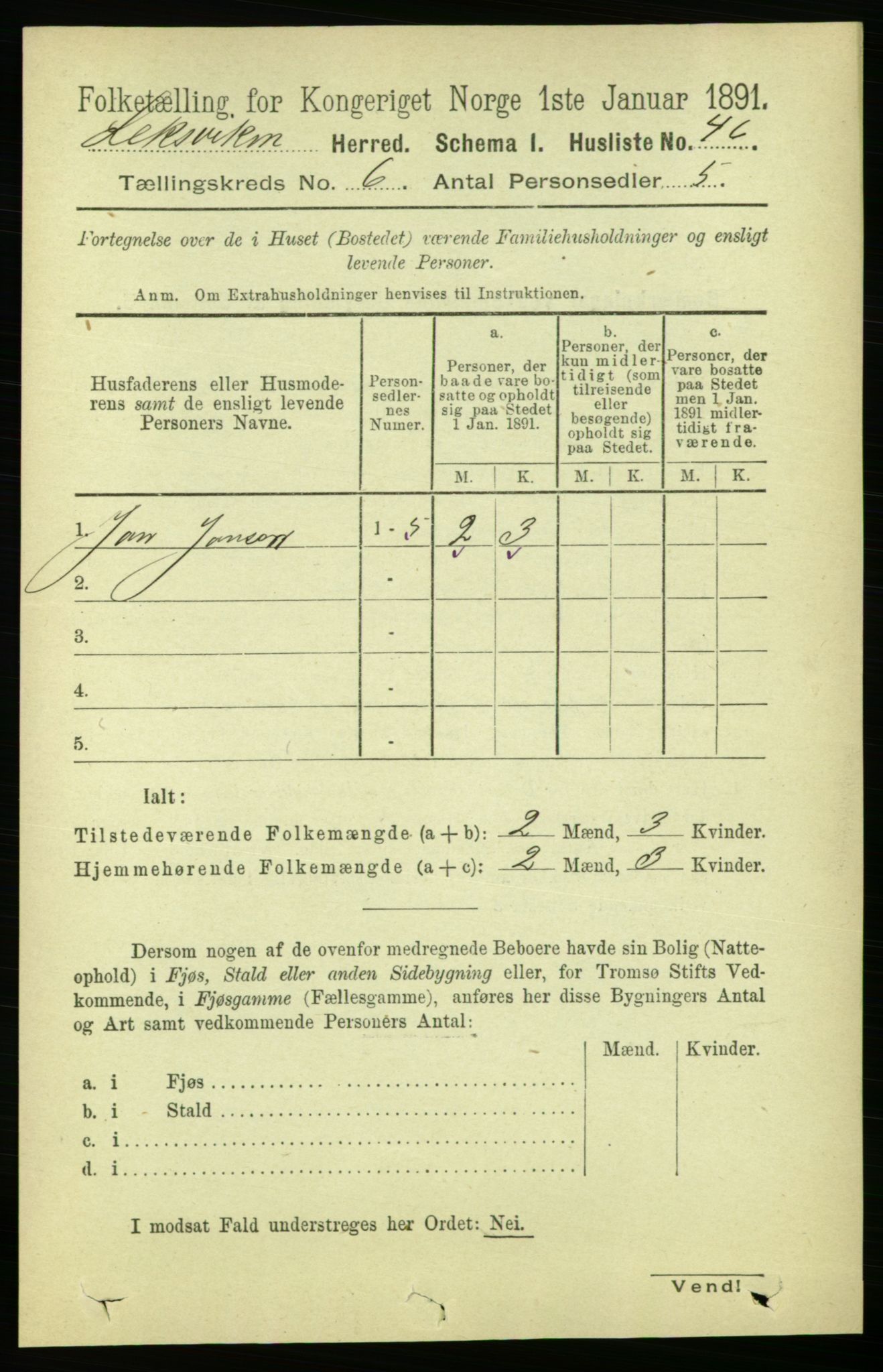 RA, Folketelling 1891 for 1718 Leksvik herred, 1891, s. 3178