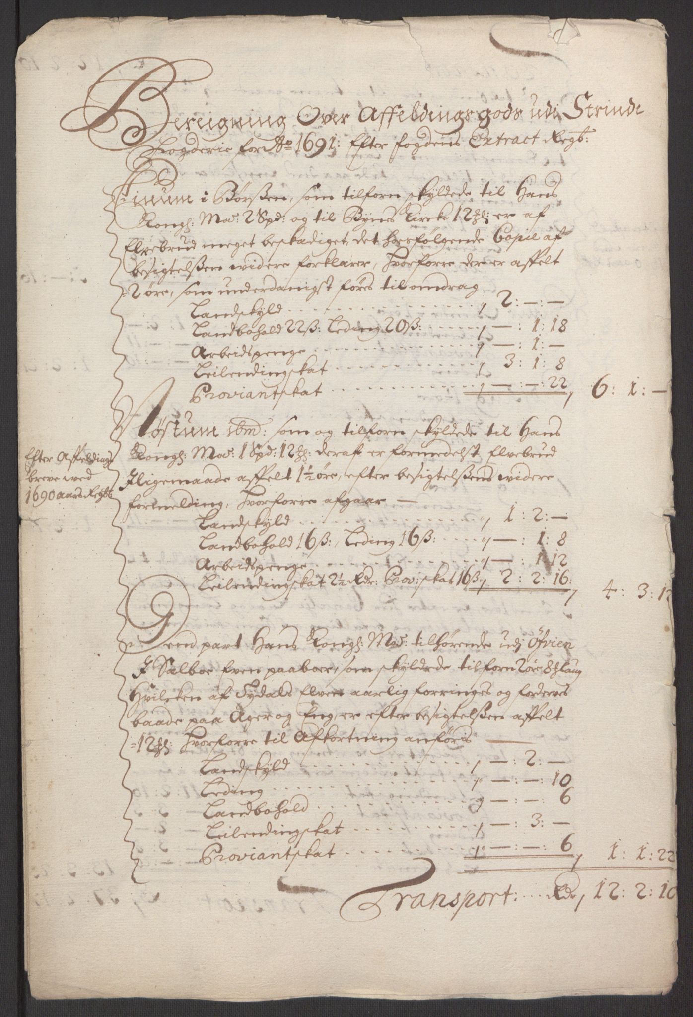 Rentekammeret inntil 1814, Reviderte regnskaper, Fogderegnskap, RA/EA-4092/R61/L4103: Fogderegnskap Strinda og Selbu, 1691-1692, s. 225