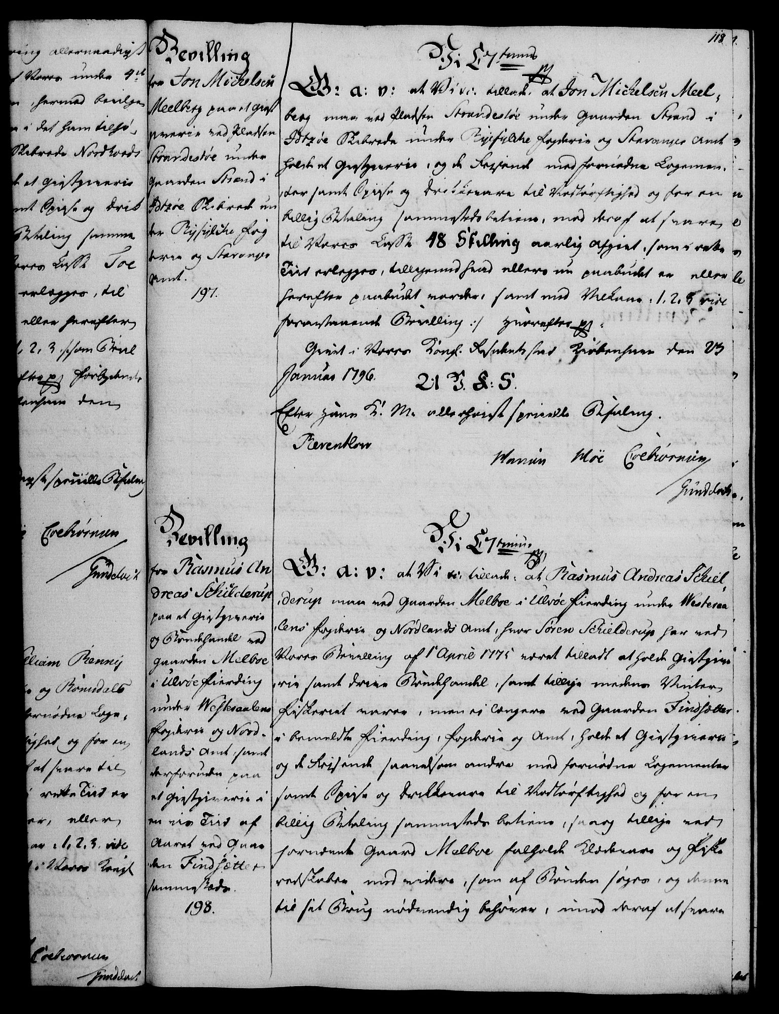 Rentekammeret, Kammerkanselliet, AV/RA-EA-3111/G/Gg/Gga/L0016: Norsk ekspedisjonsprotokoll med register (merket RK 53.16), 1794-1800, s. 118