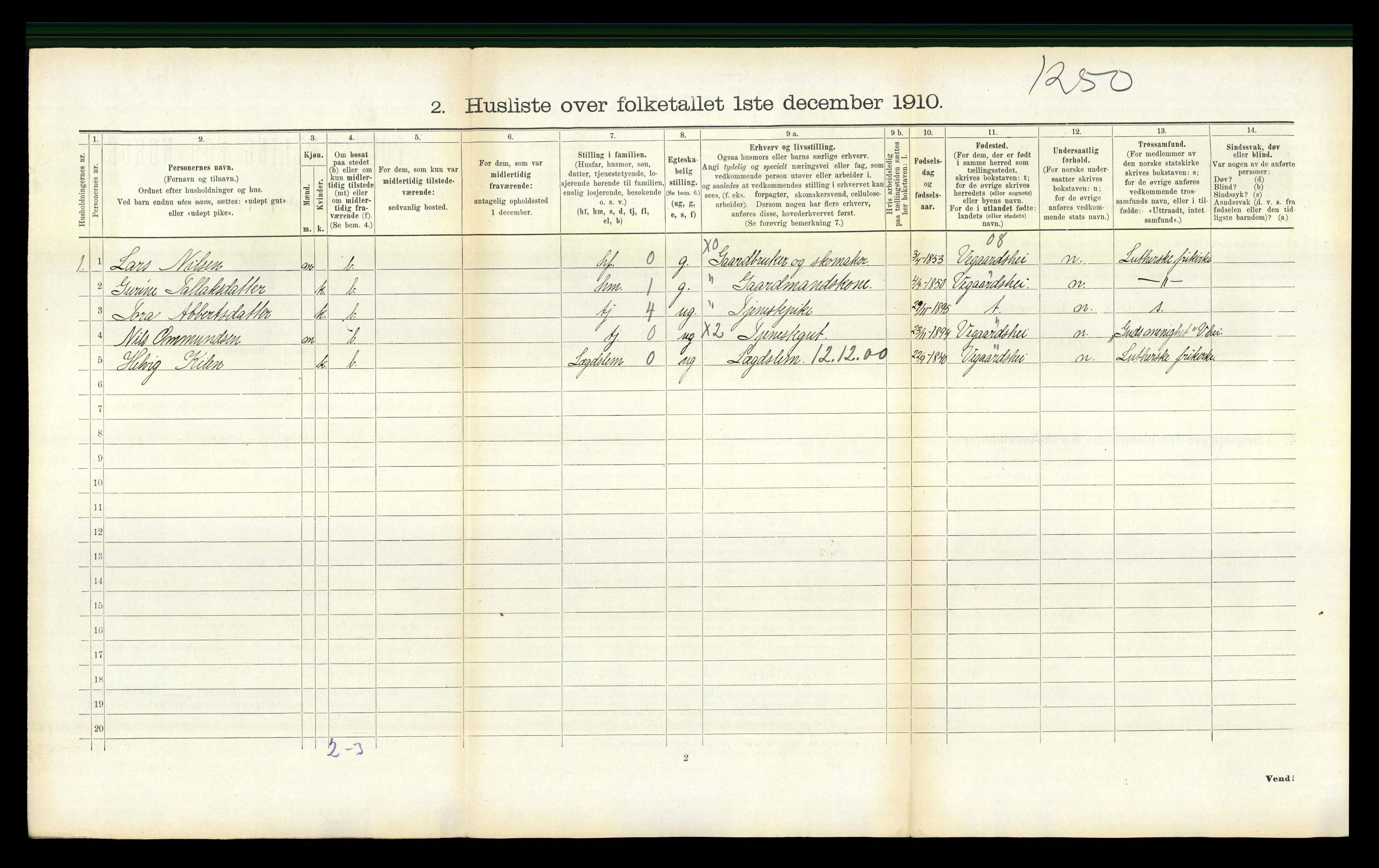 RA, Folketelling 1910 for 0914 Holt herred, 1910, s. 225